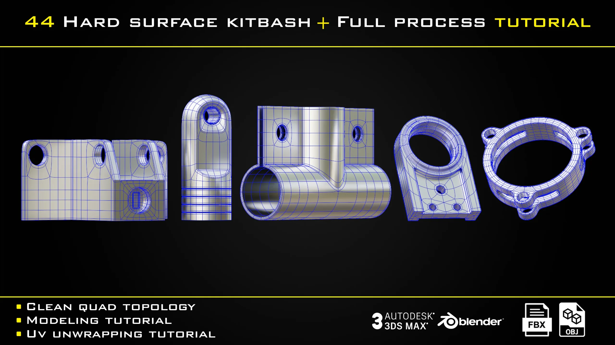 44 Hard surface kitbash + Full Process Tutorial