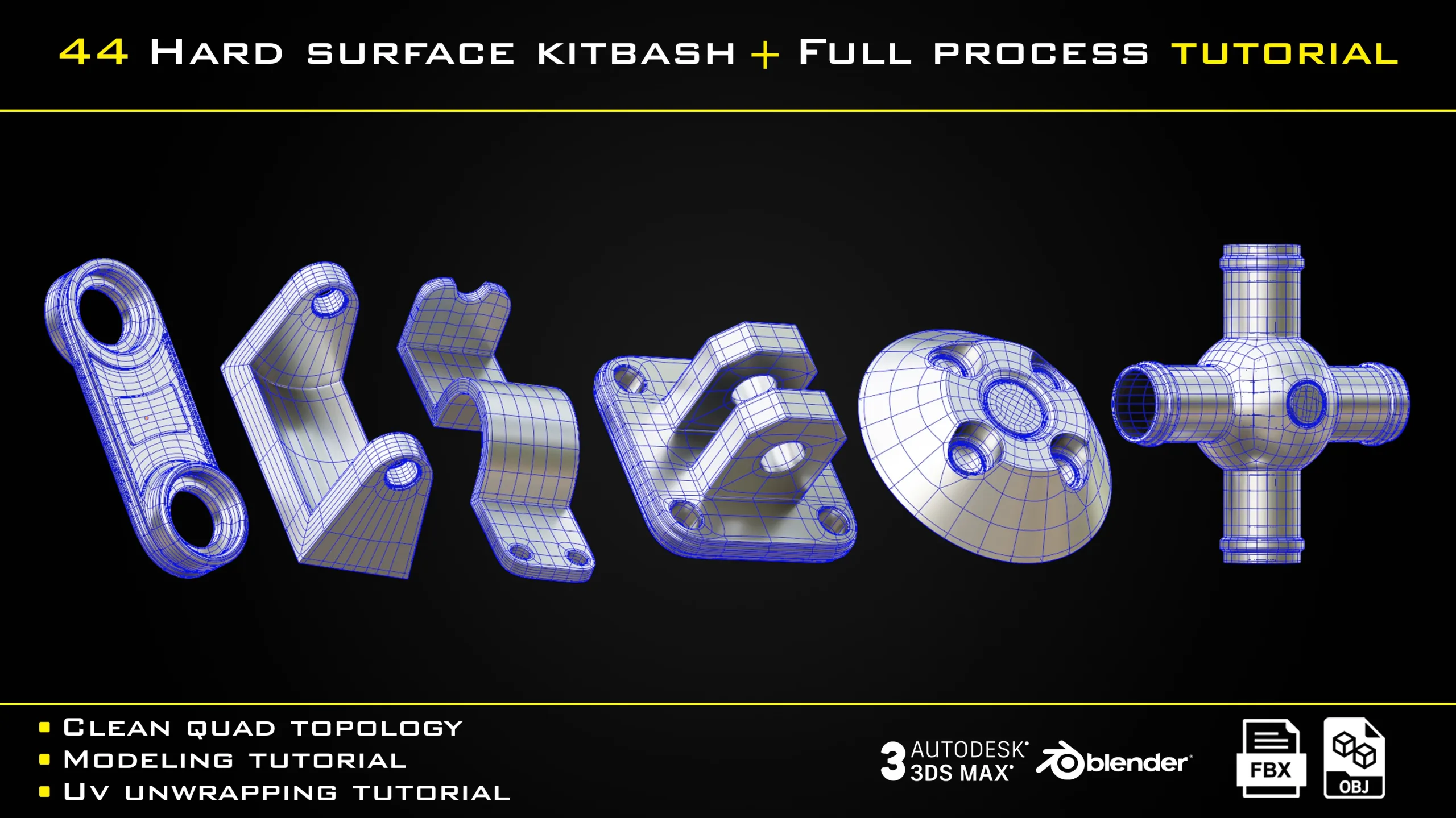 44 Hard surface kitbash + Full Process Tutorial