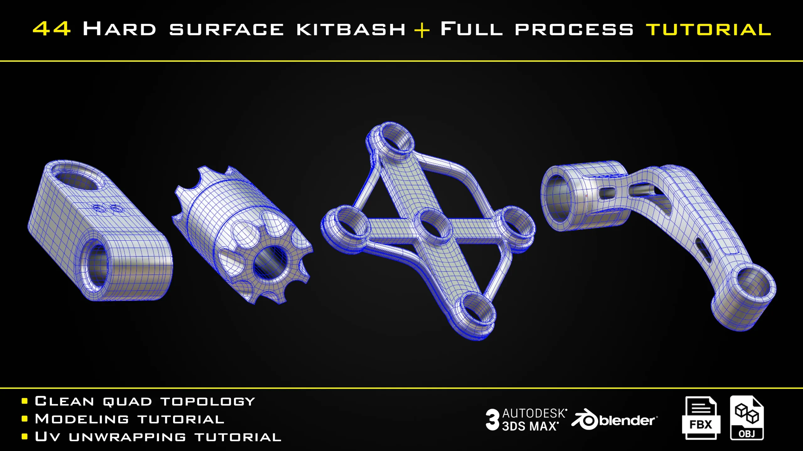 44 Hard surface kitbash + Full Process Tutorial