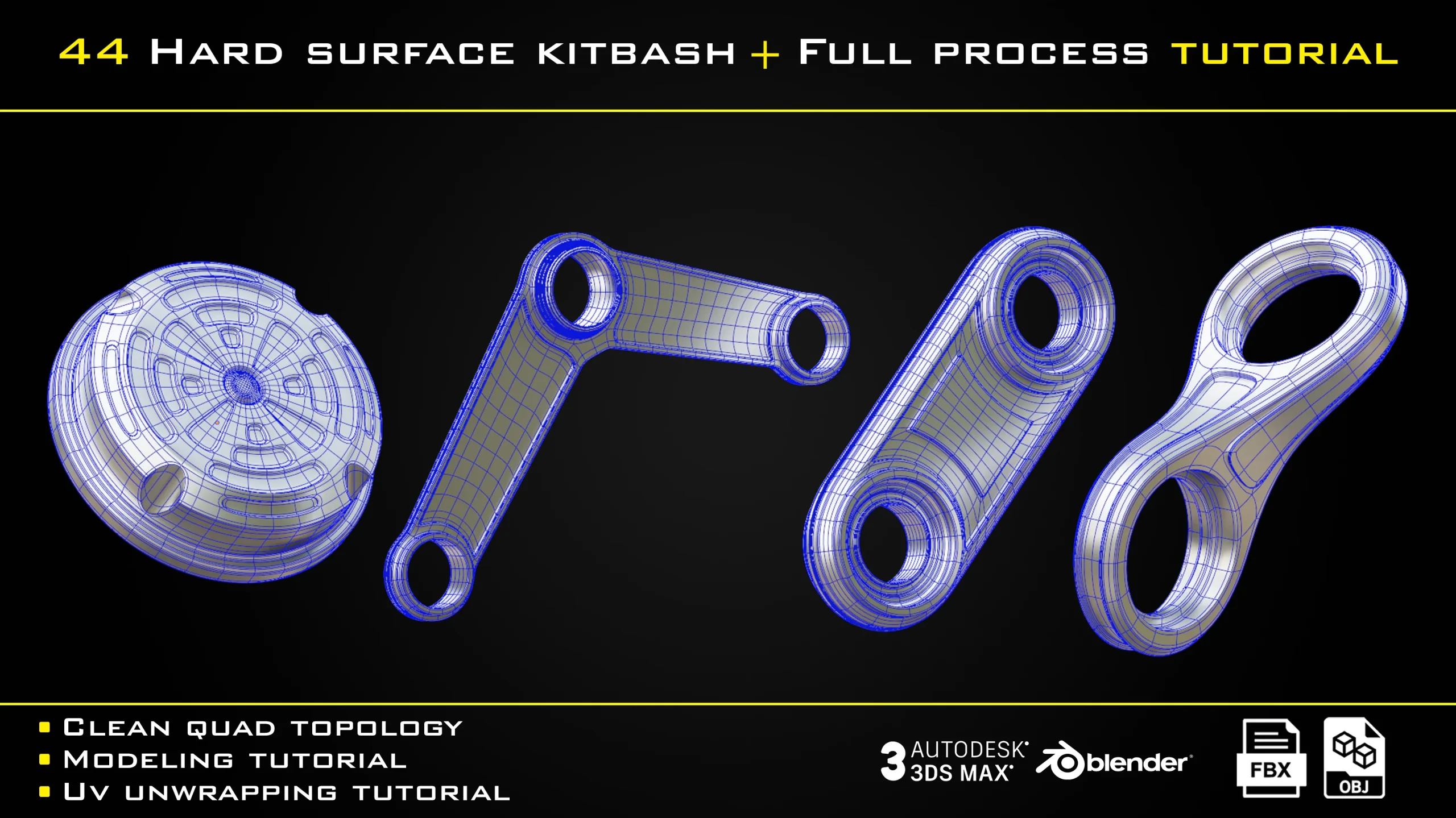 44 Hard surface kitbash + Full Process Tutorial