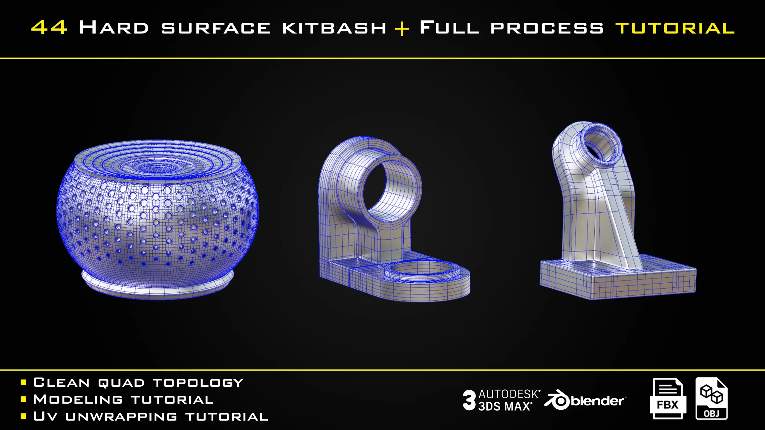 44 Hard surface kitbash + Full Process Tutorial