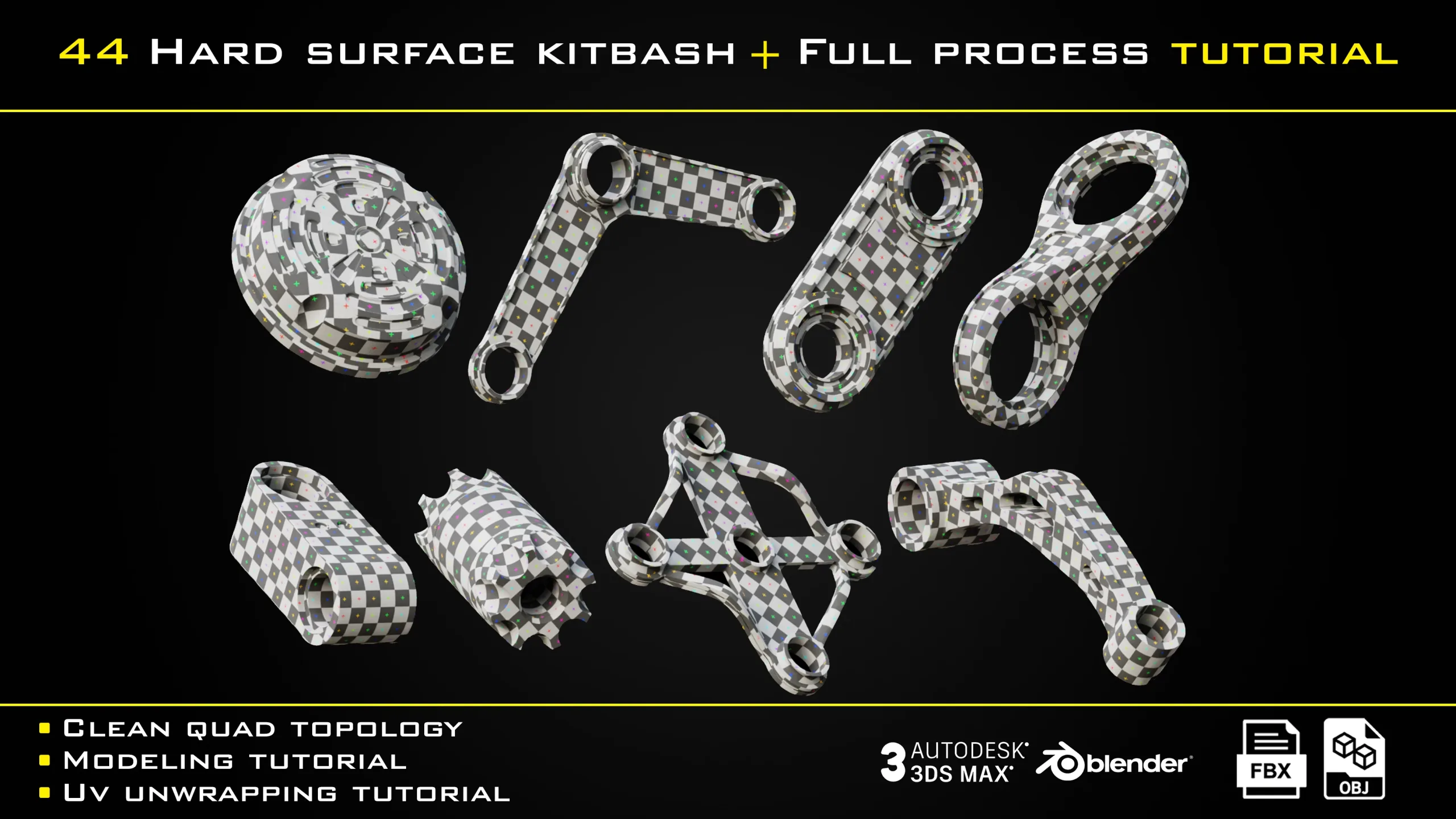 44 Hard surface kitbash + Full Process Tutorial