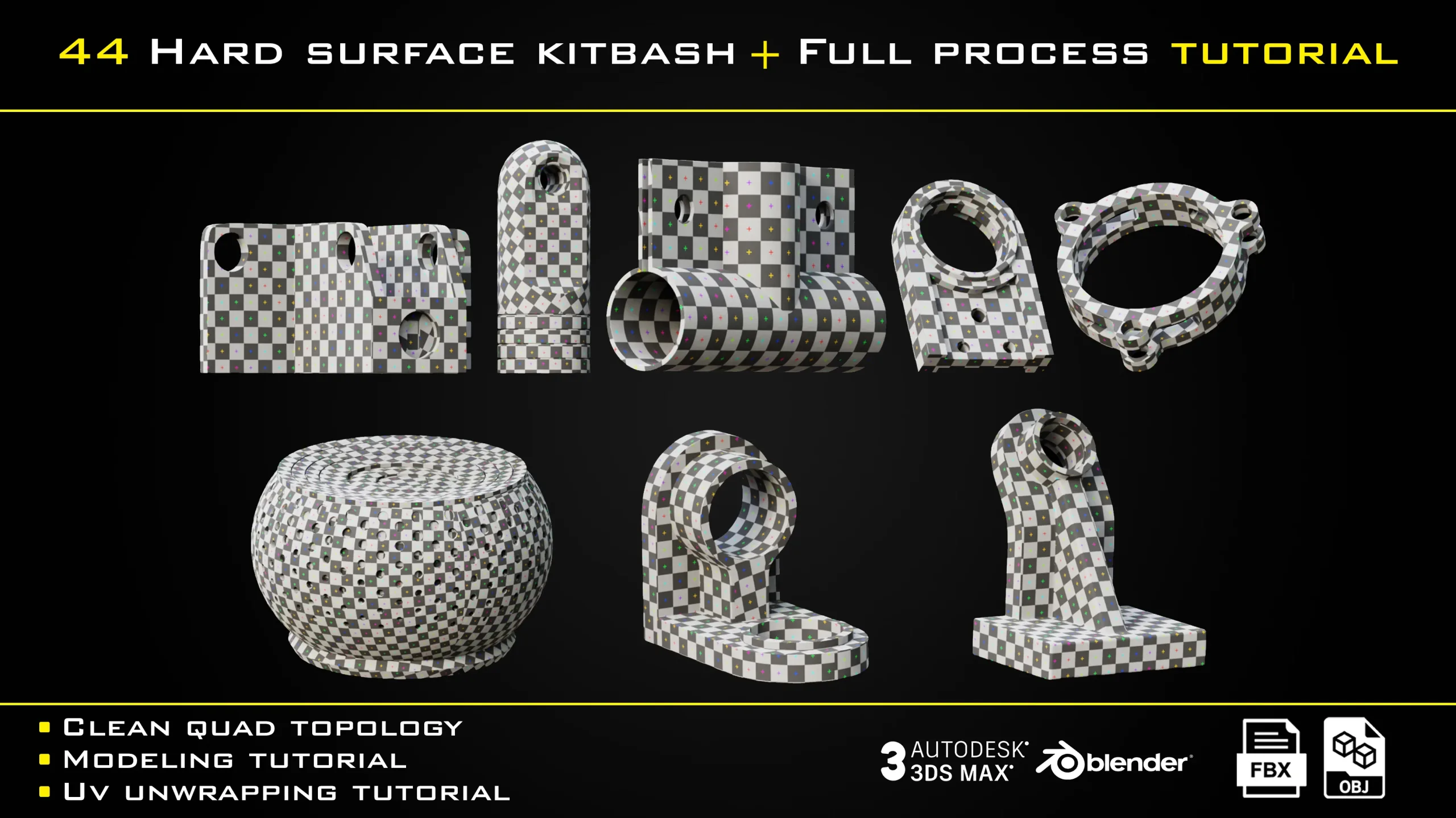 44 Hard surface kitbash + Full Process Tutorial