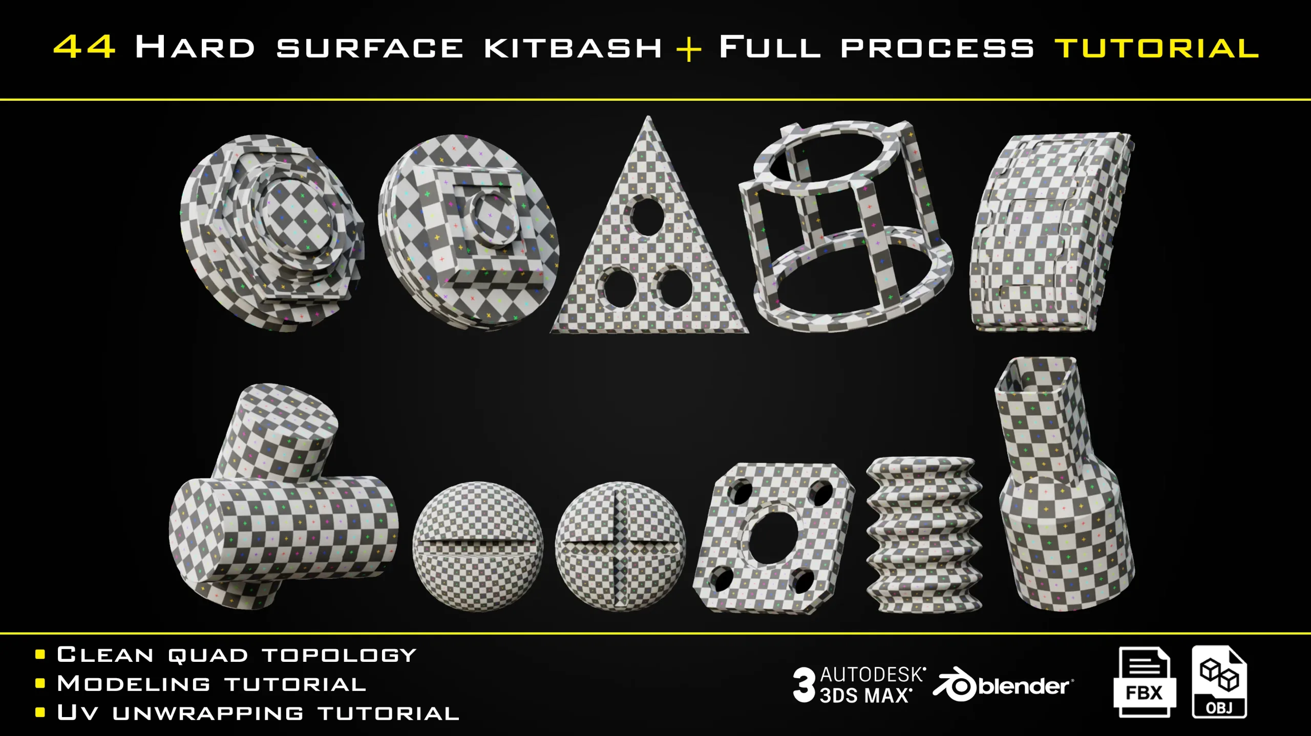 44 Hard surface kitbash + Full Process Tutorial