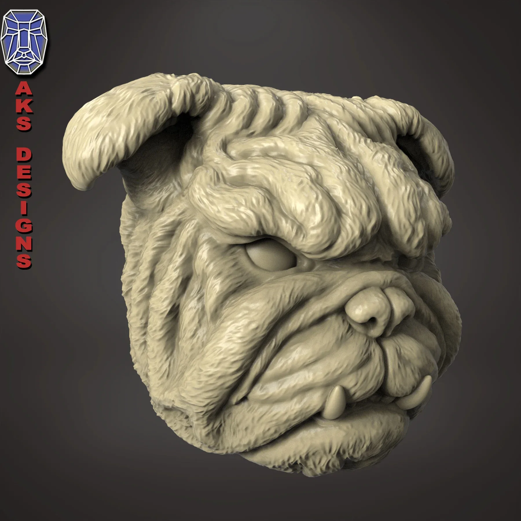 Bulldog Version 1 Wall Mount Decor Stl File