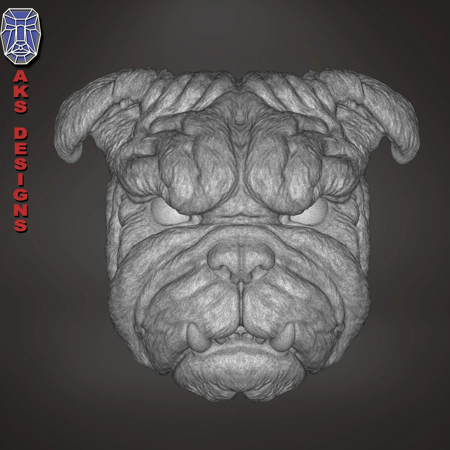 Bulldog Version 1 Wall Mount Decor Stl File