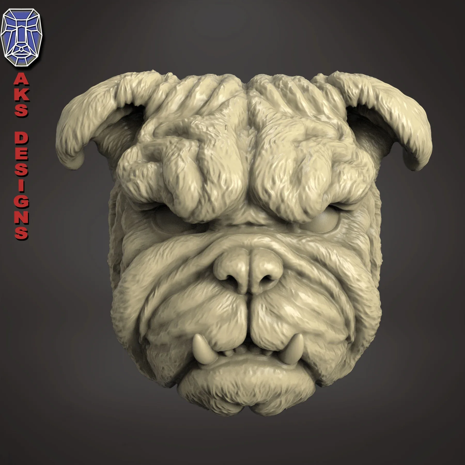 Bulldog Version 1 Wall Mount Decor Stl File