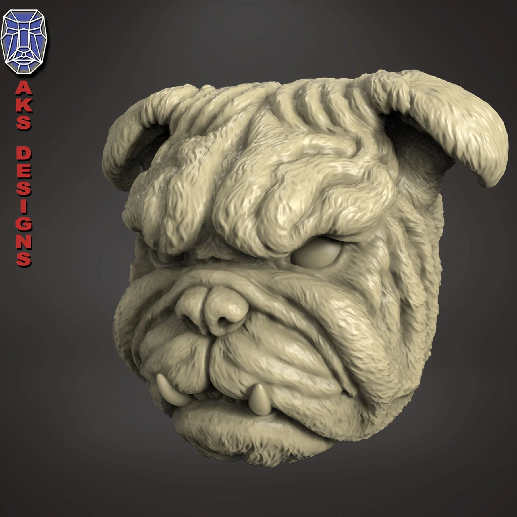 Bulldog Version 1 Wall Mount Decor Stl File