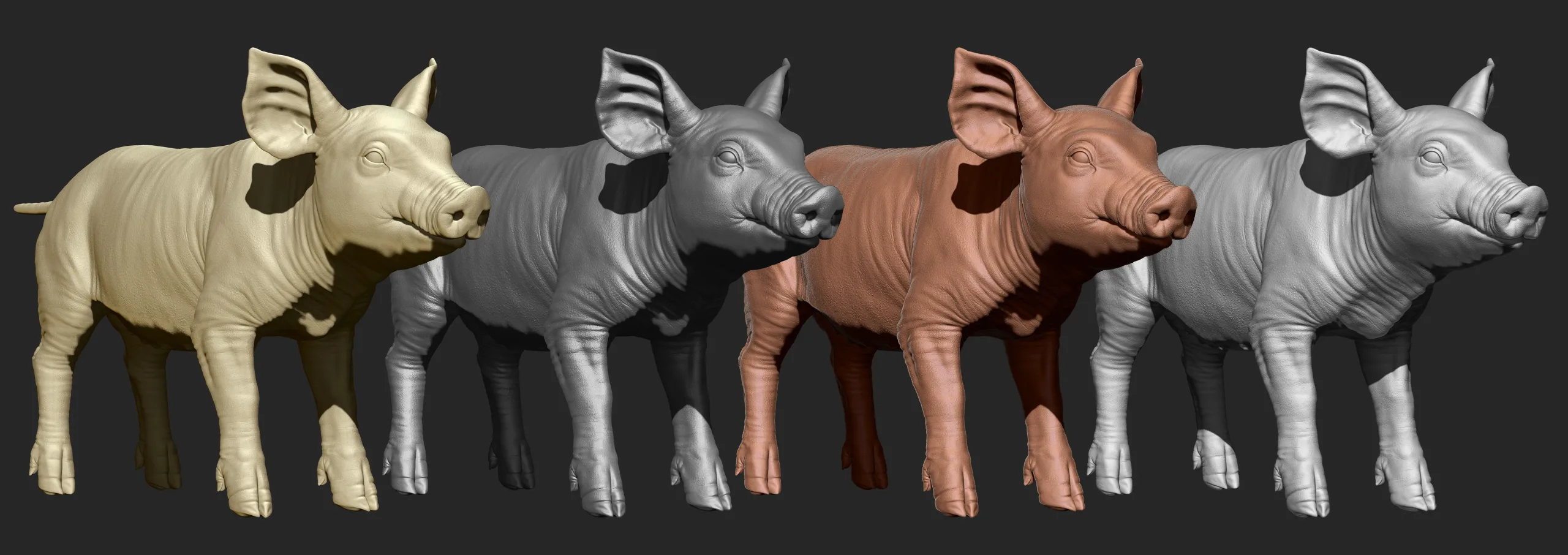 Highpoly Realistic Pig Sculpted in Zbrush 2019