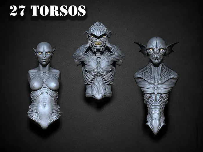 27 Fantasy and Realistic Torsos