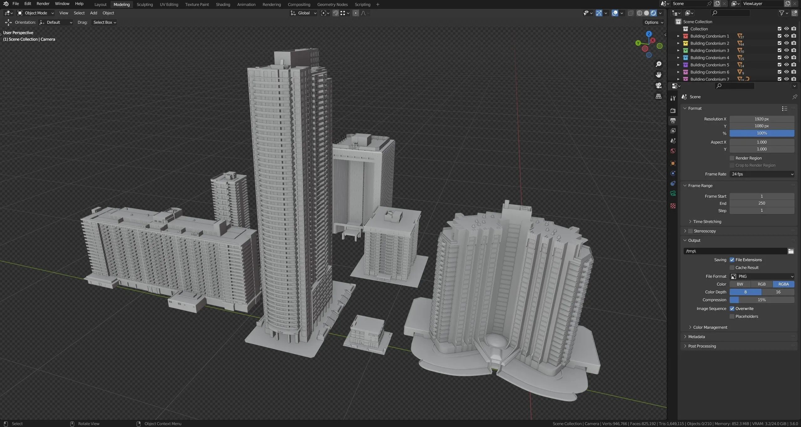 High Detailed MIAMI Building Model Pack + Rooftop equipment