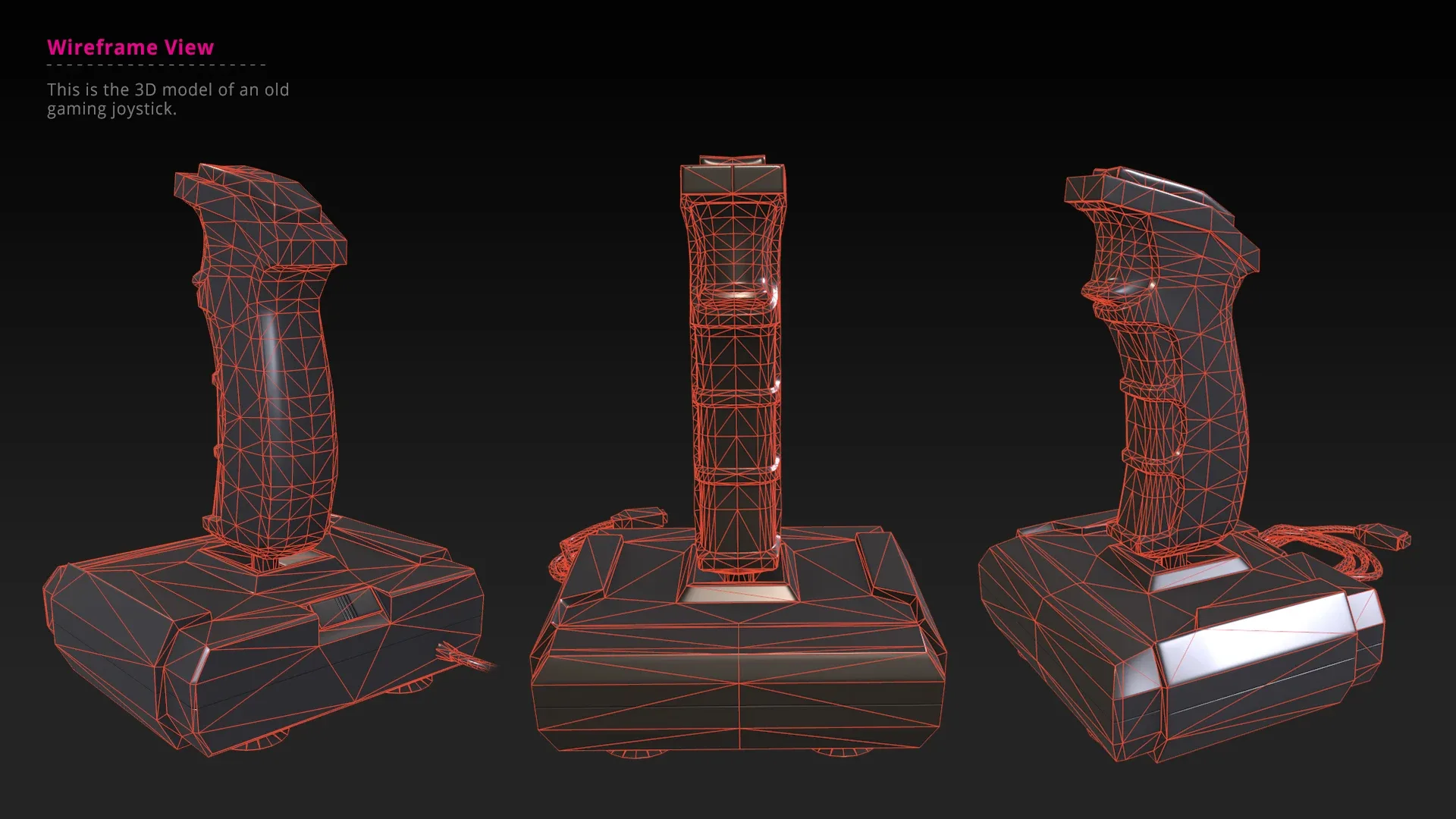 Retro Gaming Quickshot Joystick Low Poly PBR UE