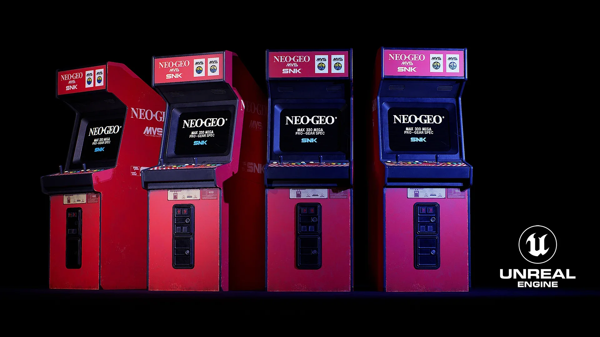 Neo Geo MVS-2 Upright Arcade Gaming Cabinet  - Low Poly PBR UE