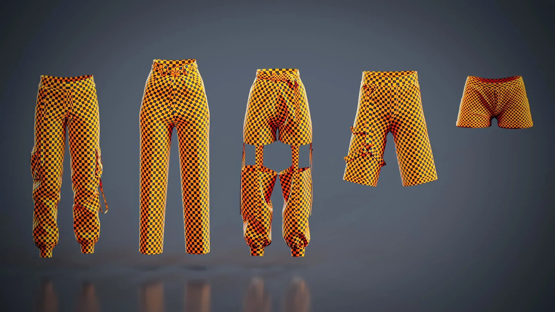 20 Game-Ready Low-Poly & Mid-Poly Pants Basemesh