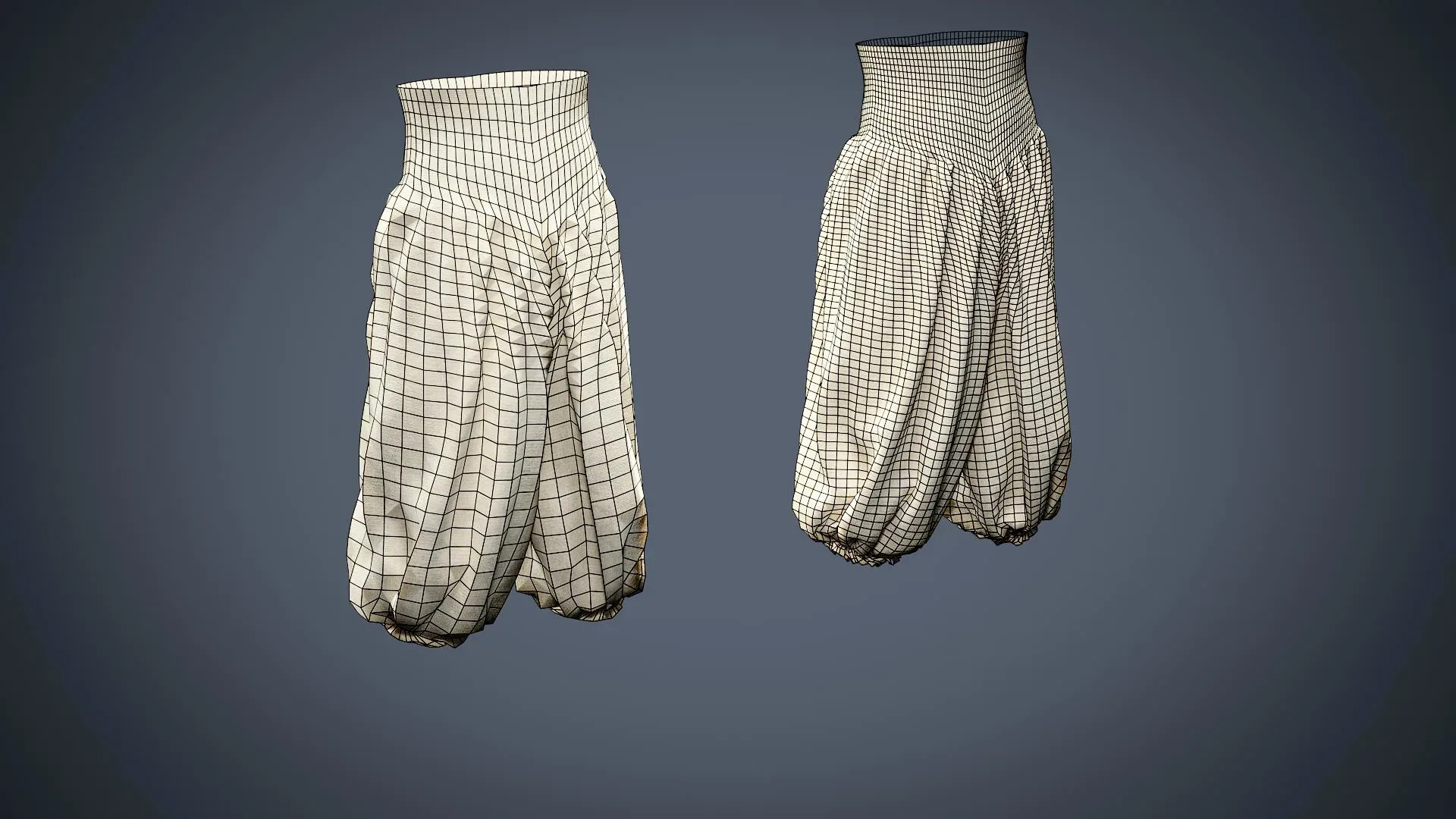 20 Game-Ready Low-Poly & Mid-Poly Pants Basemesh