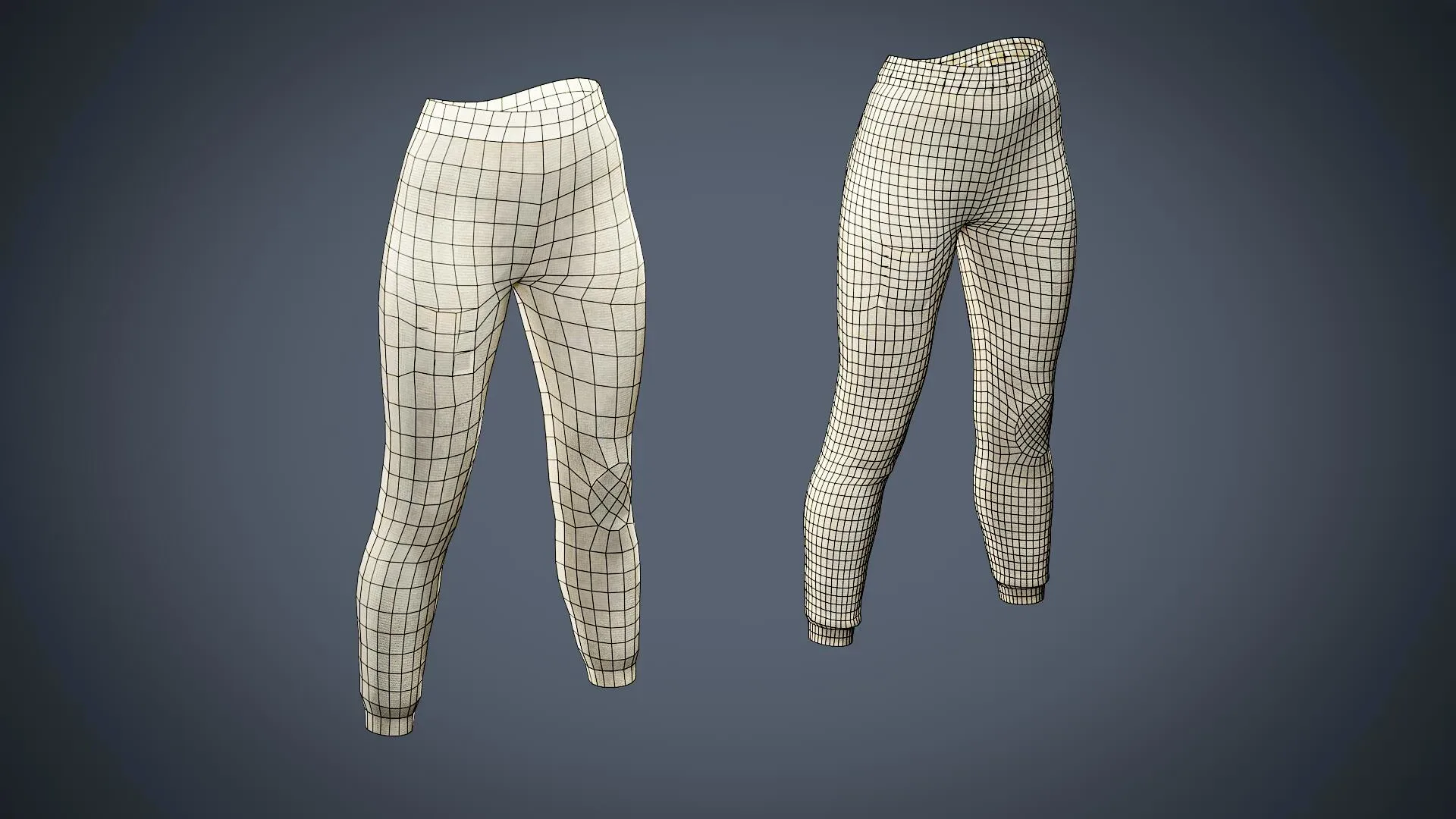 20 Game-Ready Low-Poly & Mid-Poly Pants Basemesh