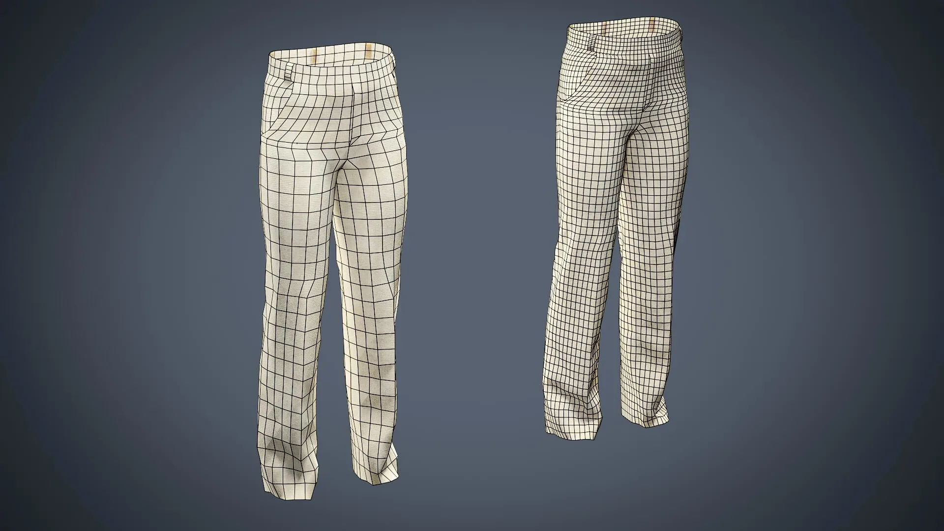 20 Game-Ready Low-Poly & Mid-Poly Pants Basemesh