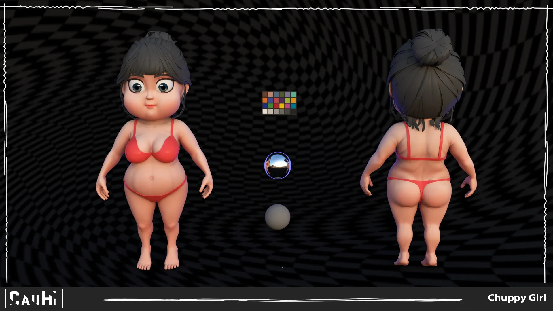 Chibi Girl Chuppy Low-poly 3D model