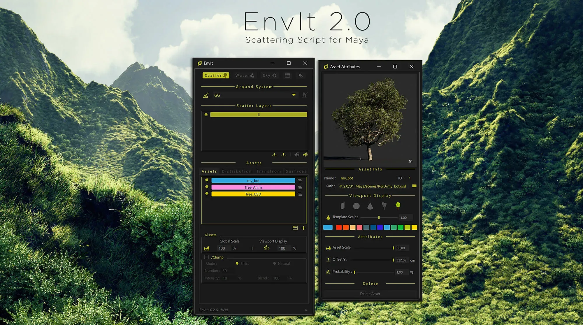 EnvIt 2.0 : Scattering Script for Maya