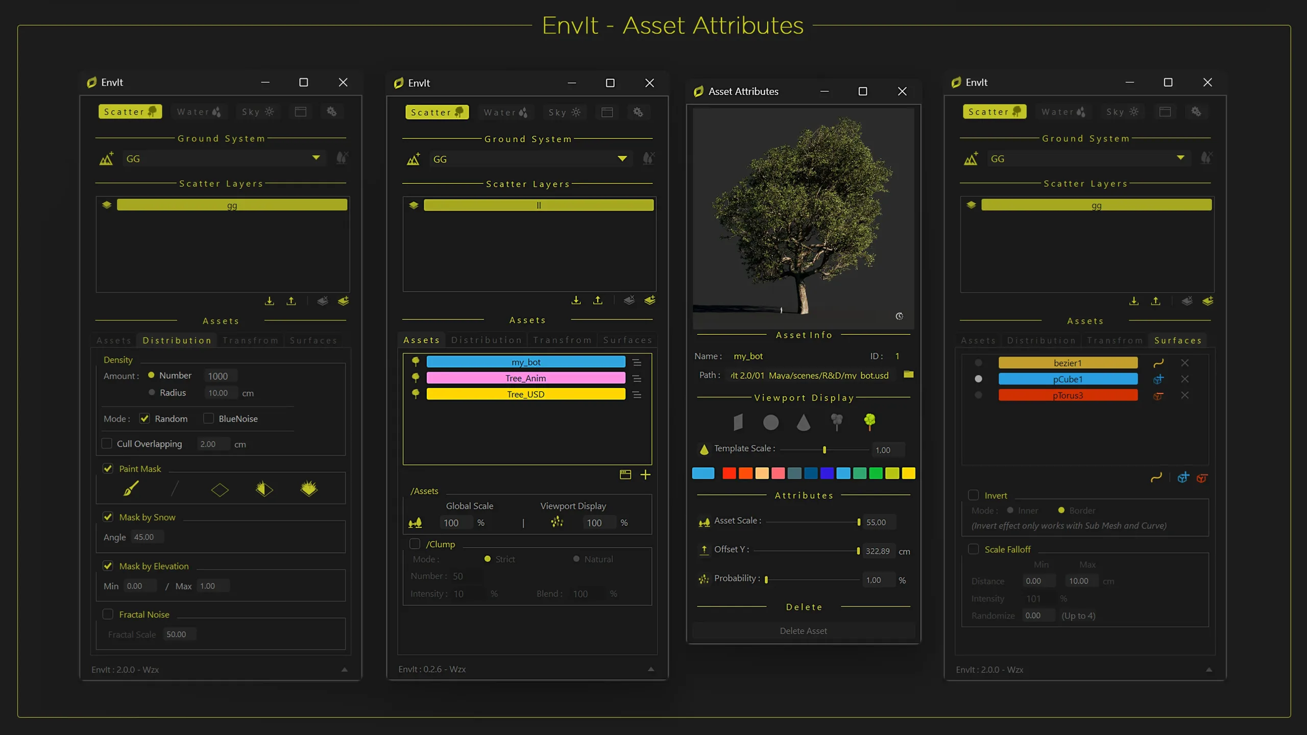 EnvIt 2.0 : Scattering Script for Maya