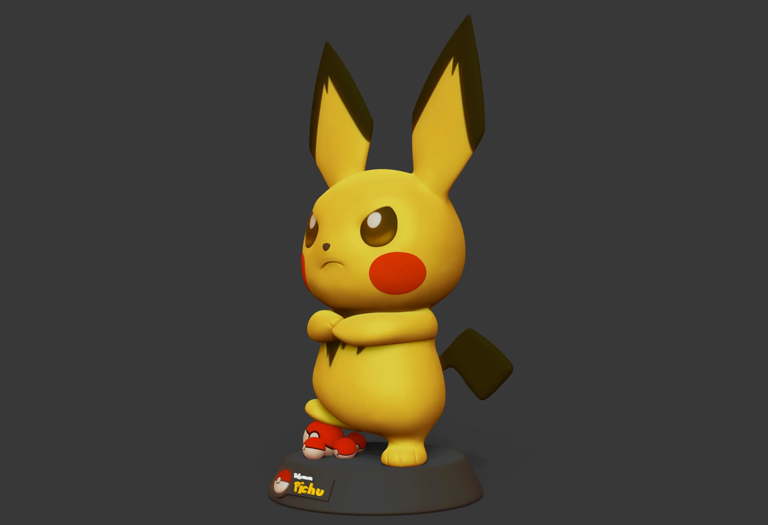 Pichu Pokemon 3D print STL file