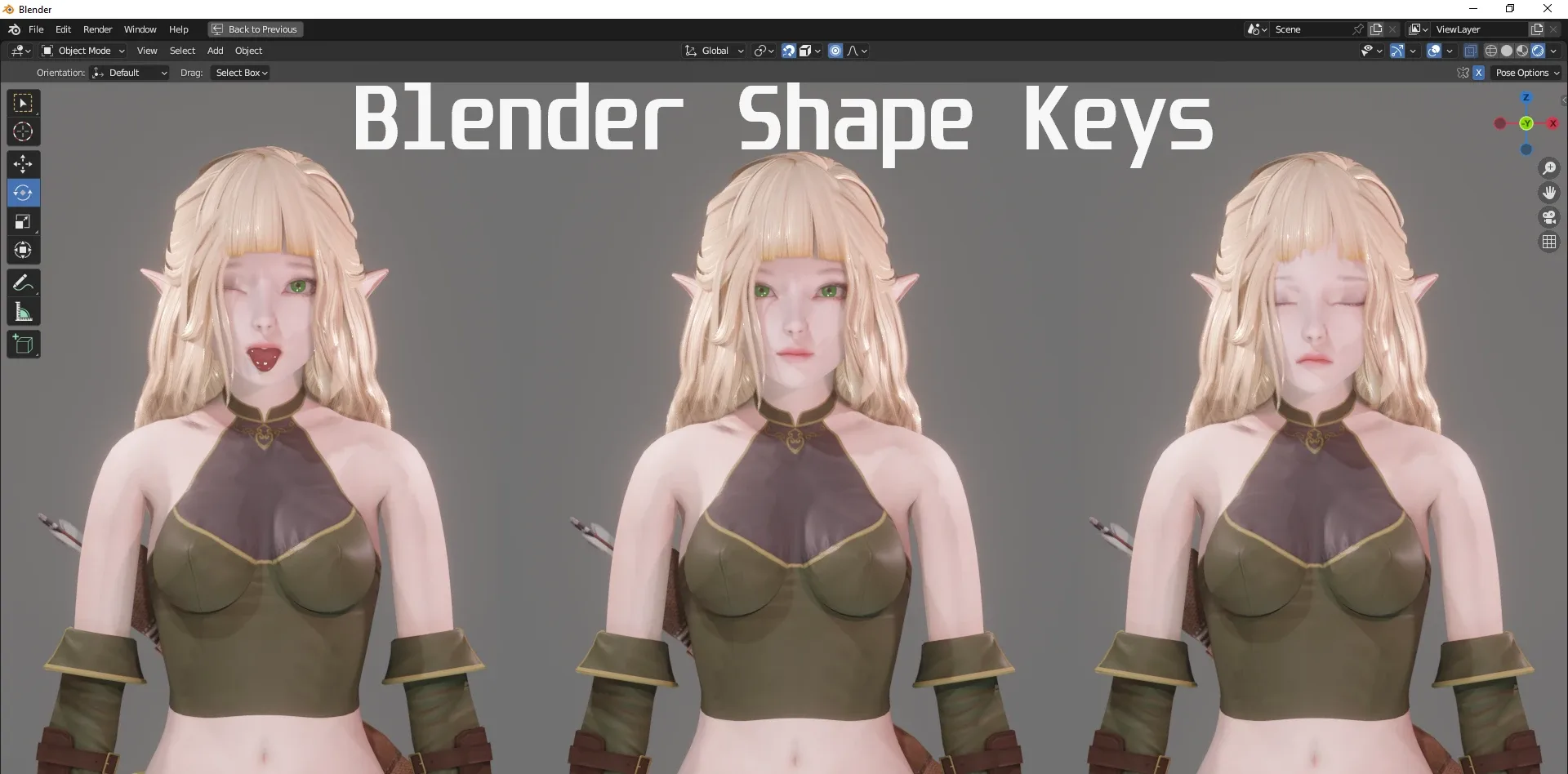 Elf Archer - Realistic Female Character - Blender UE5 Unity - 40 animations