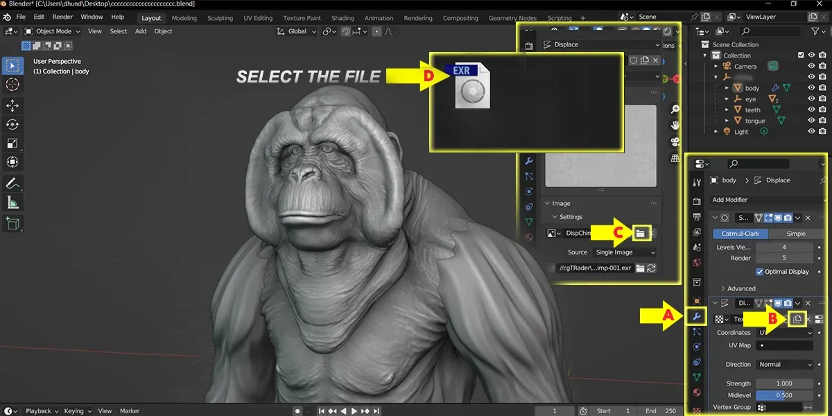 Orangutan - Topology + UV Map