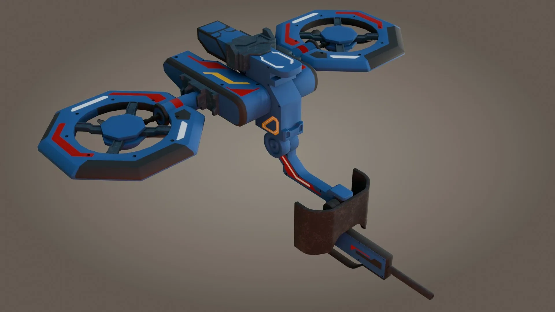 Sci-Fi Drone - Low Poly - Game Ready - PBR