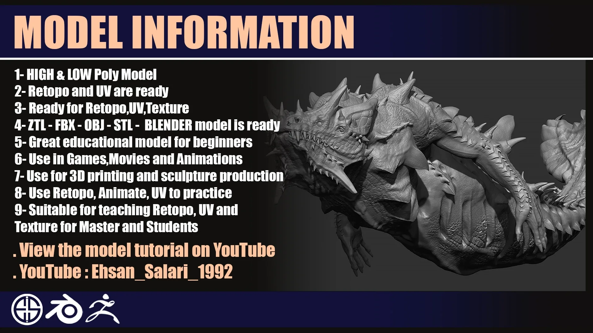 Creature-Dragon-Character-Ready character model