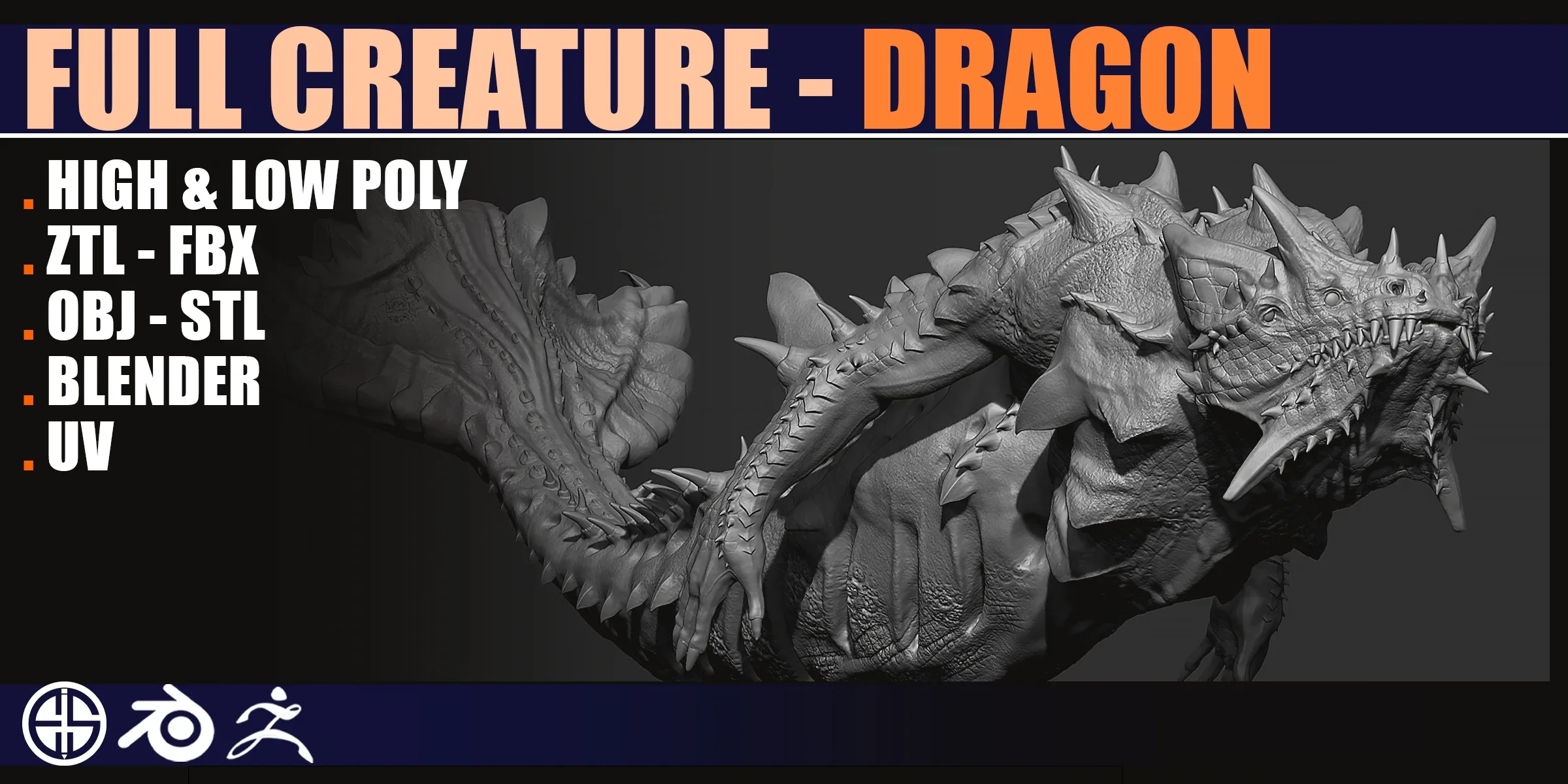 Creature-Dragon-Character-Ready character model