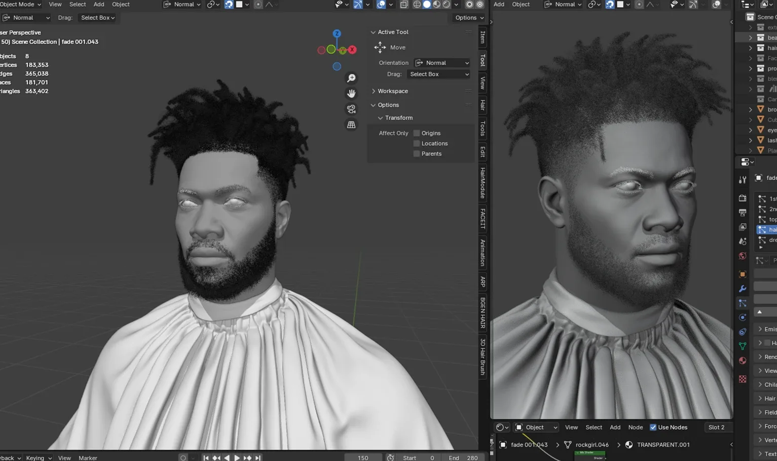 PixelHair Hairstyle - Dreads Fade Afro 007 (Hair for blender/ unreal engine / metahuman) Afro hair | Kinky hair | 4c Hair | African / African American Hair