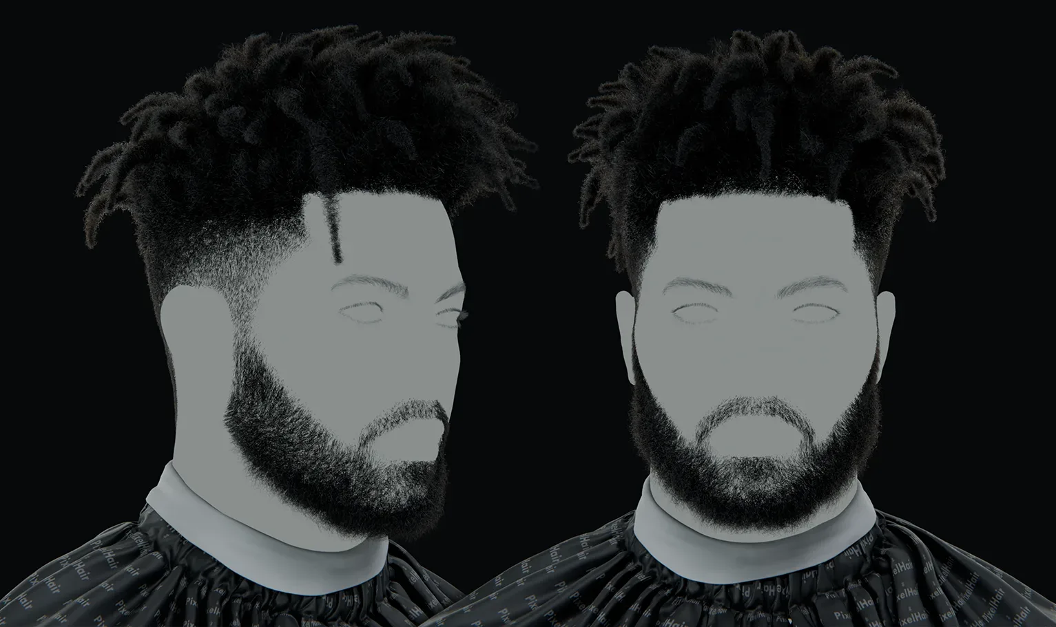 PixelHair Hairstyle - Dreads Fade Afro 007 (Hair for blender/ unreal engine / metahuman) Afro hair | Kinky hair | 4c Hair | African / African American Hair