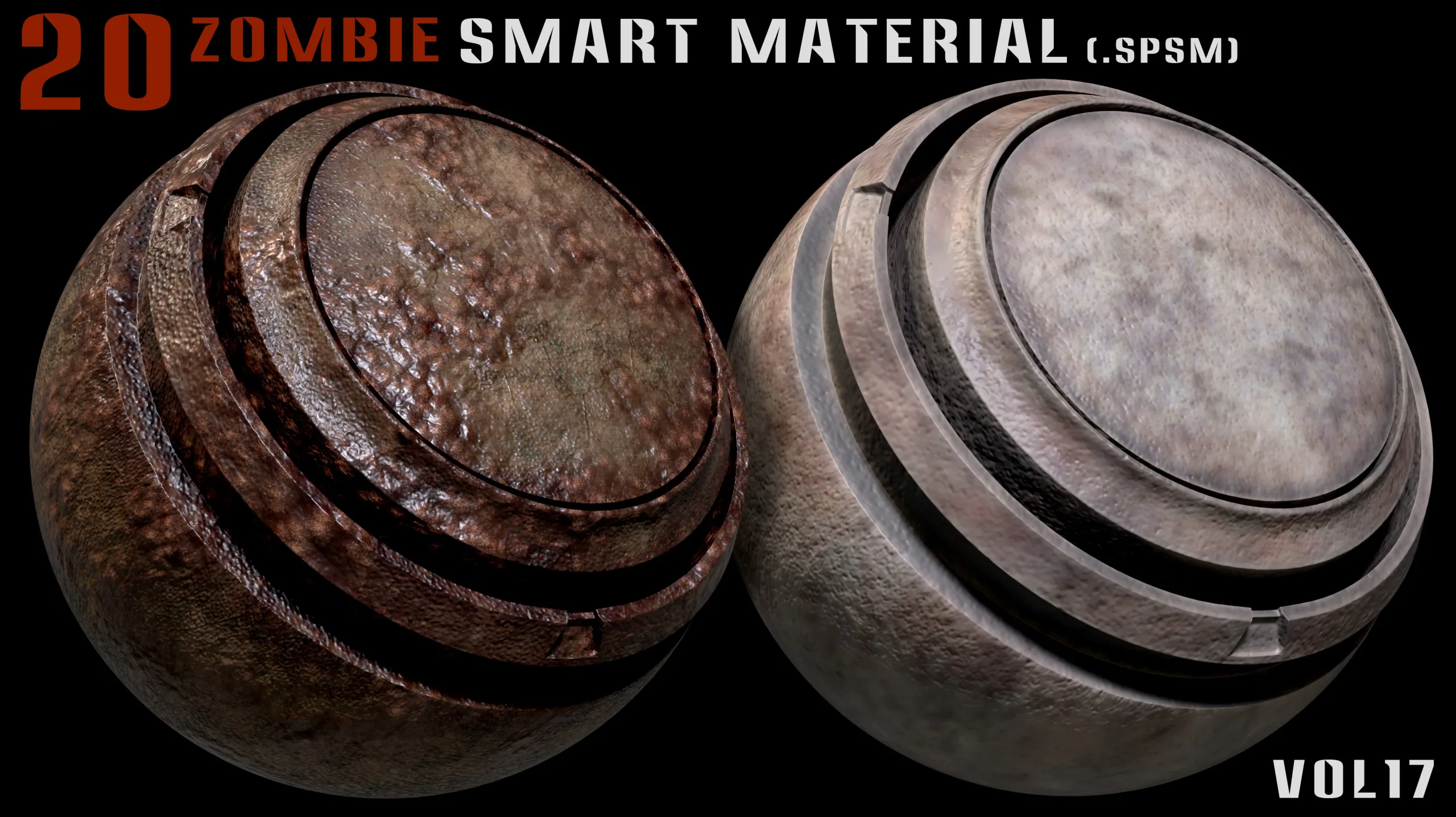 20 Zombie Smart Material for Substance Painter-Vol17