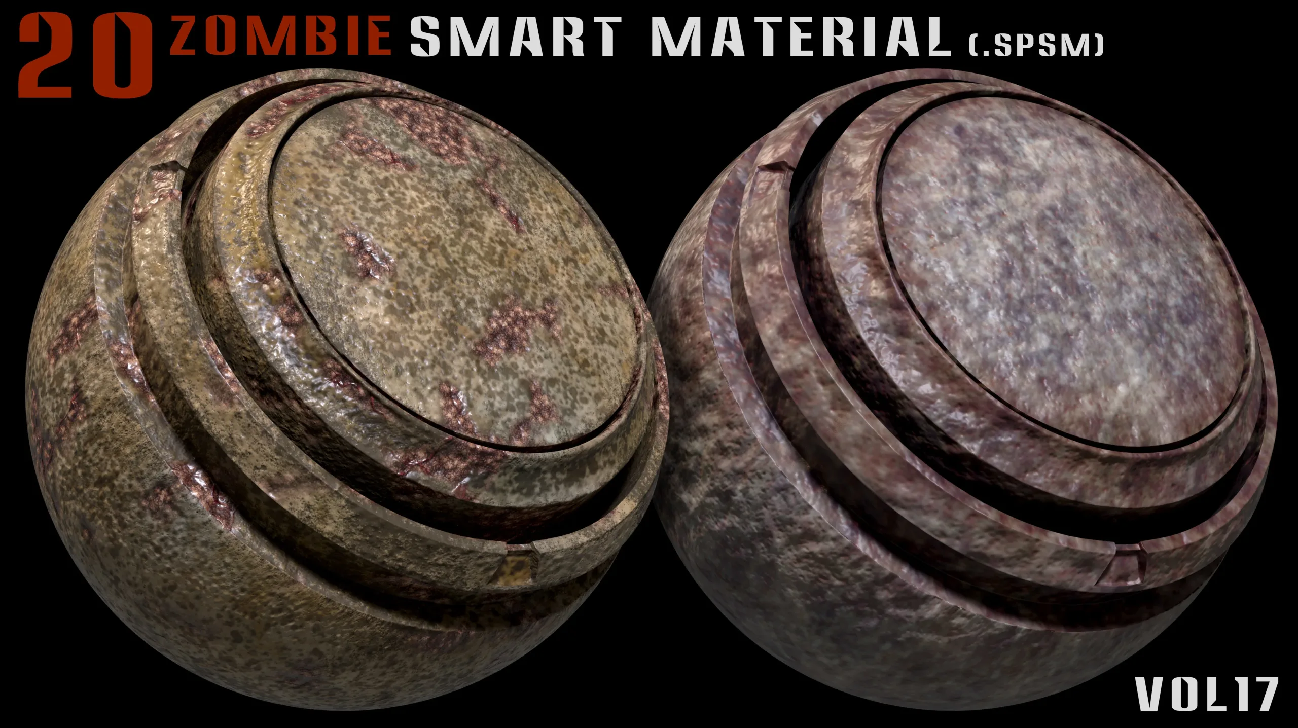 20 Zombie Smart Material for Substance Painter-Vol17