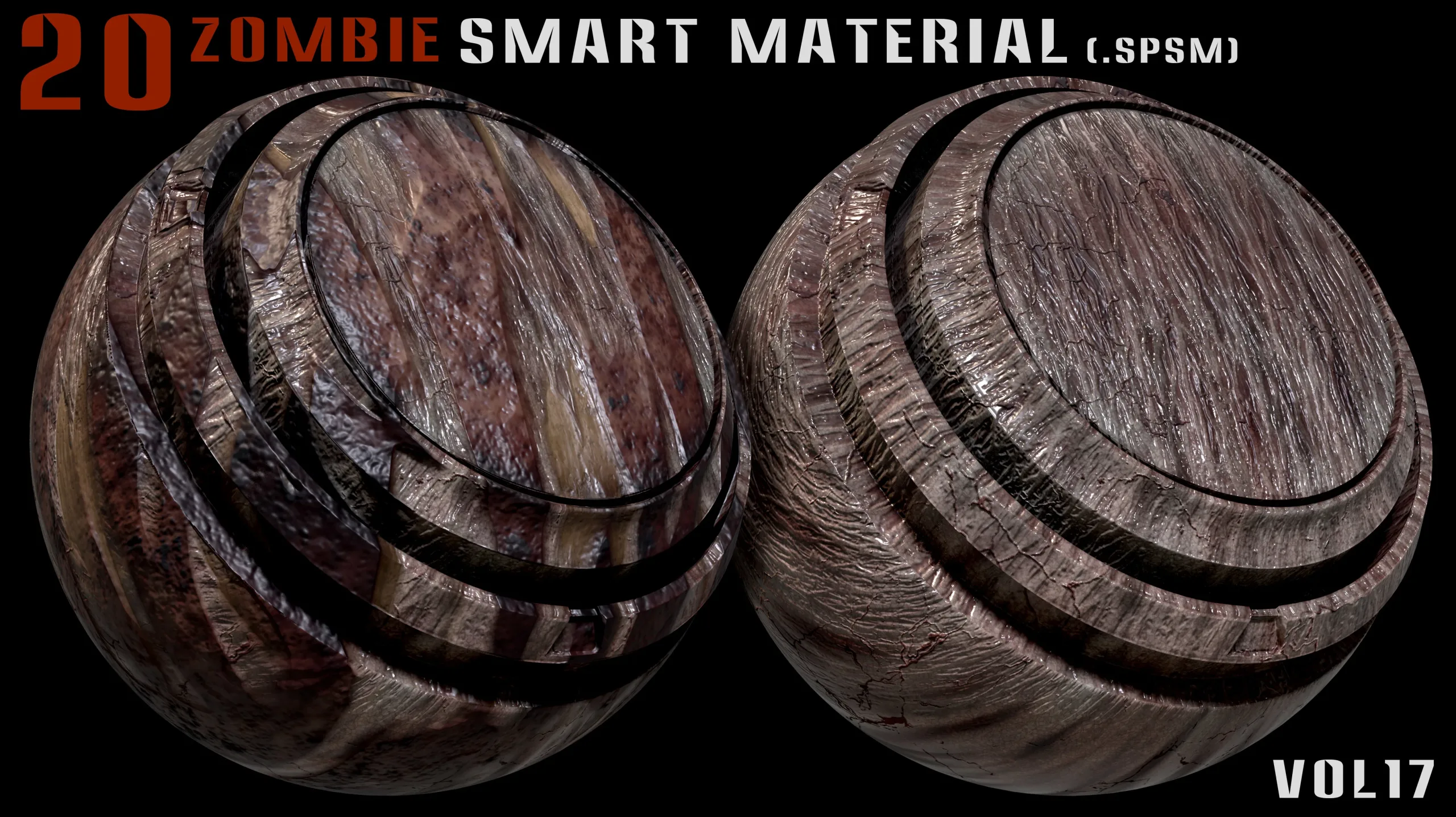 20 Zombie Smart Material for Substance Painter-Vol17