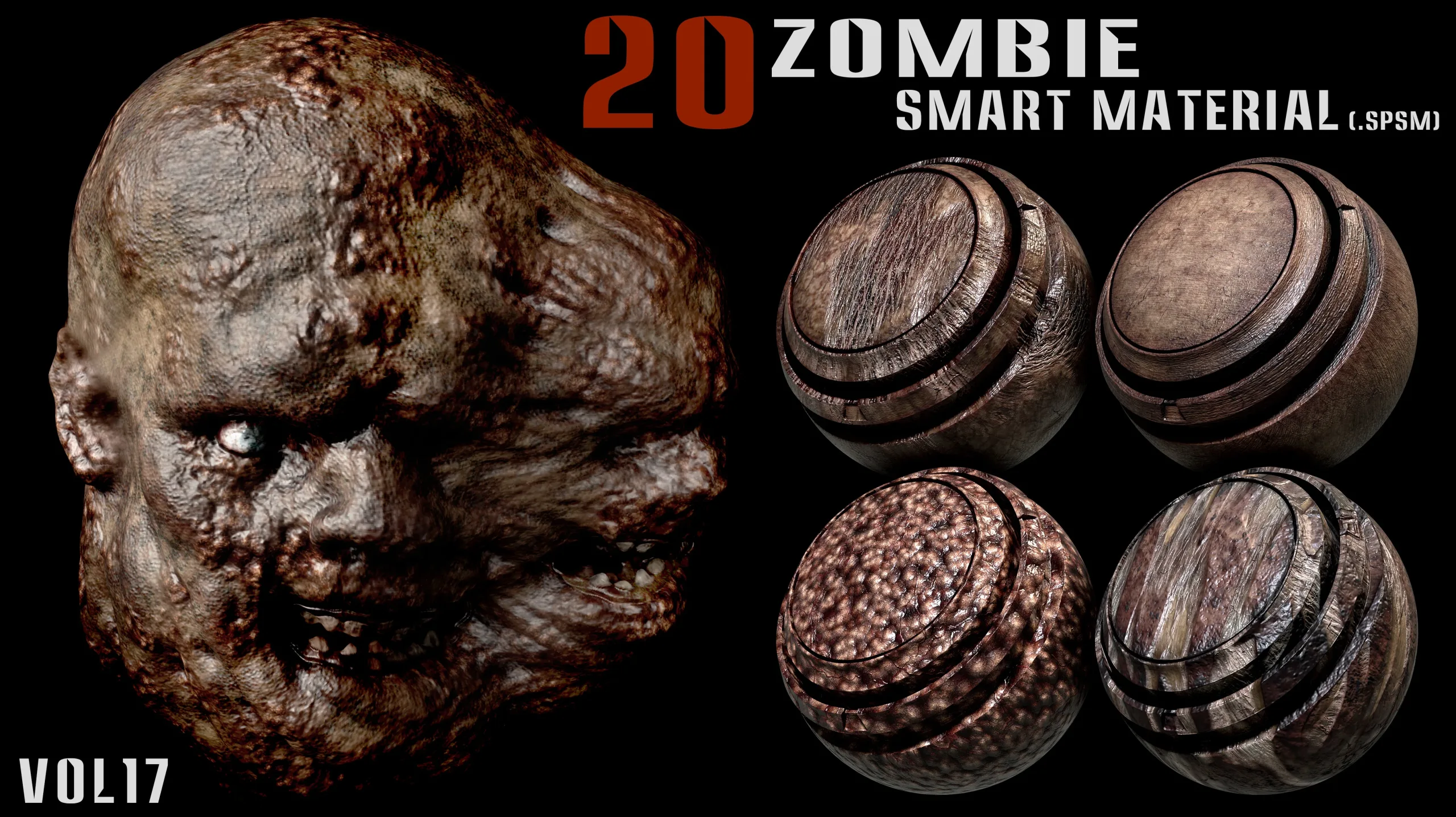 20 Zombie Smart Material for Substance Painter-Vol17