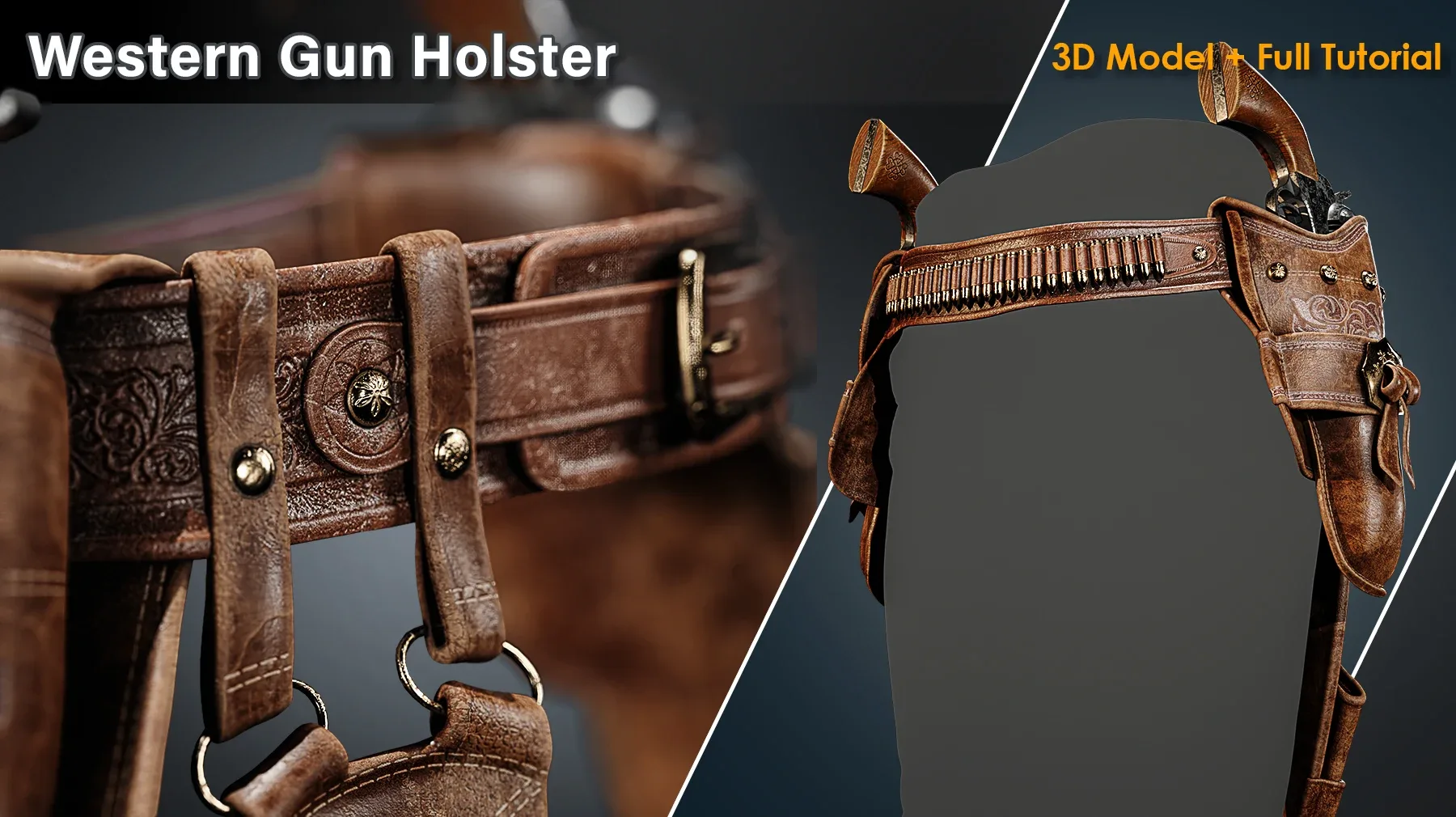 Western Gun Holster / Full Tutorial + 3D Model