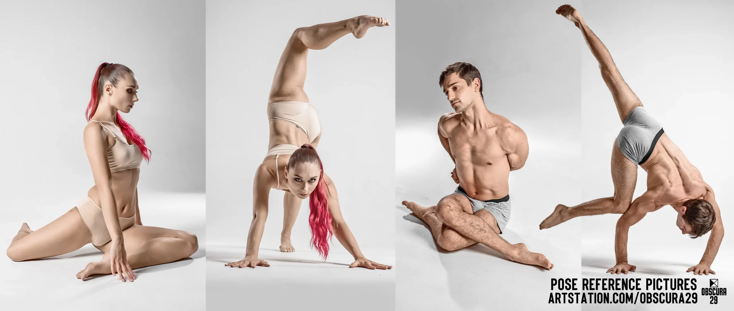 1190 Athletic Female and Male Poses Reference Pictures