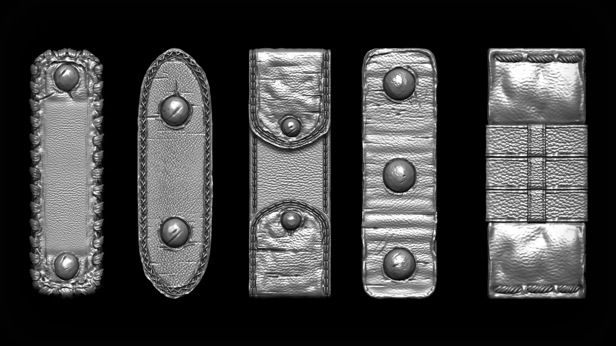 Zbrush - 30 Straps and Stitches IMM Curve Brush + Meshes