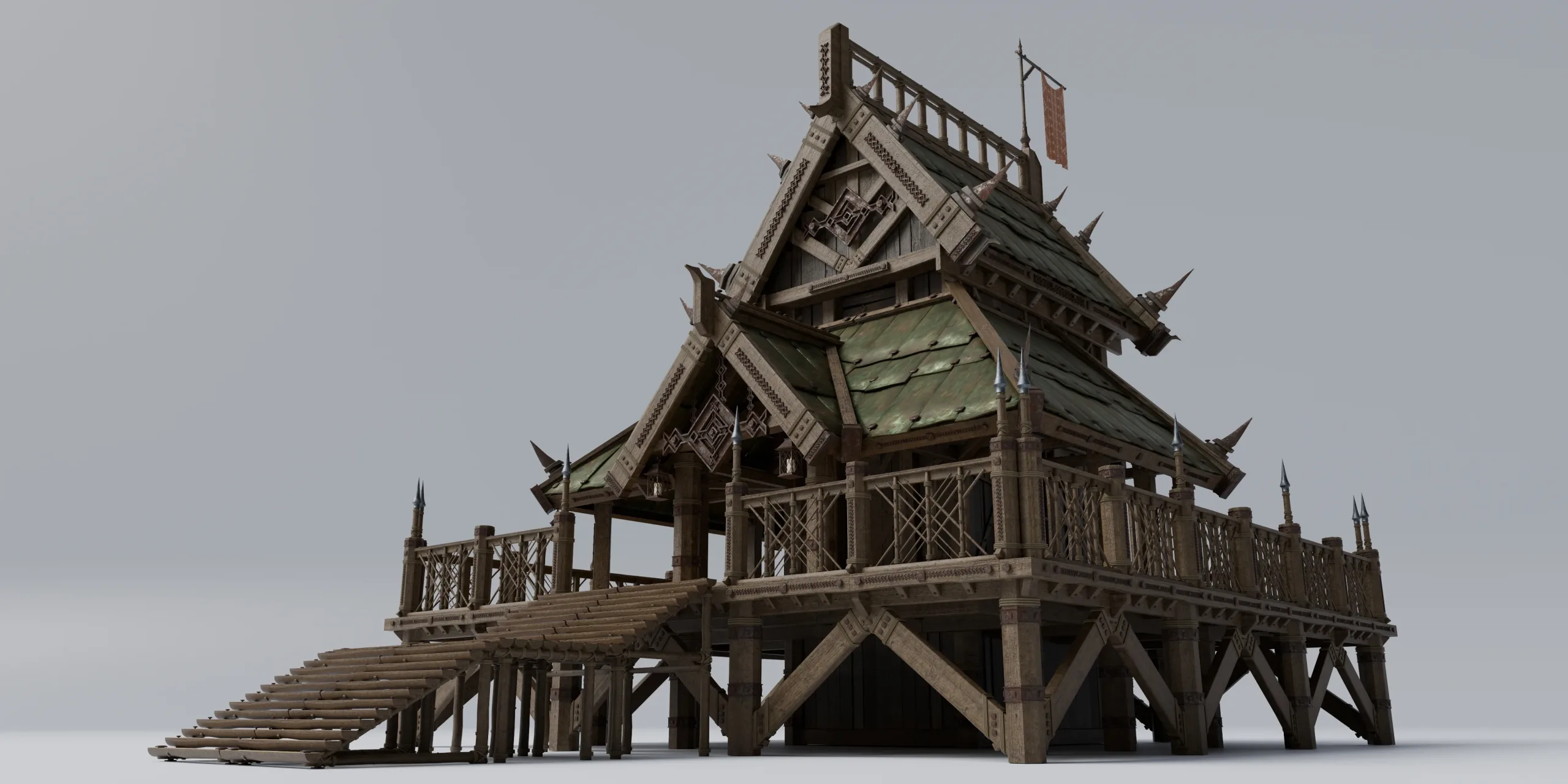 Outpost - Medieval Military Buildings And Environment 3D Asset Kitbash Pack Blender