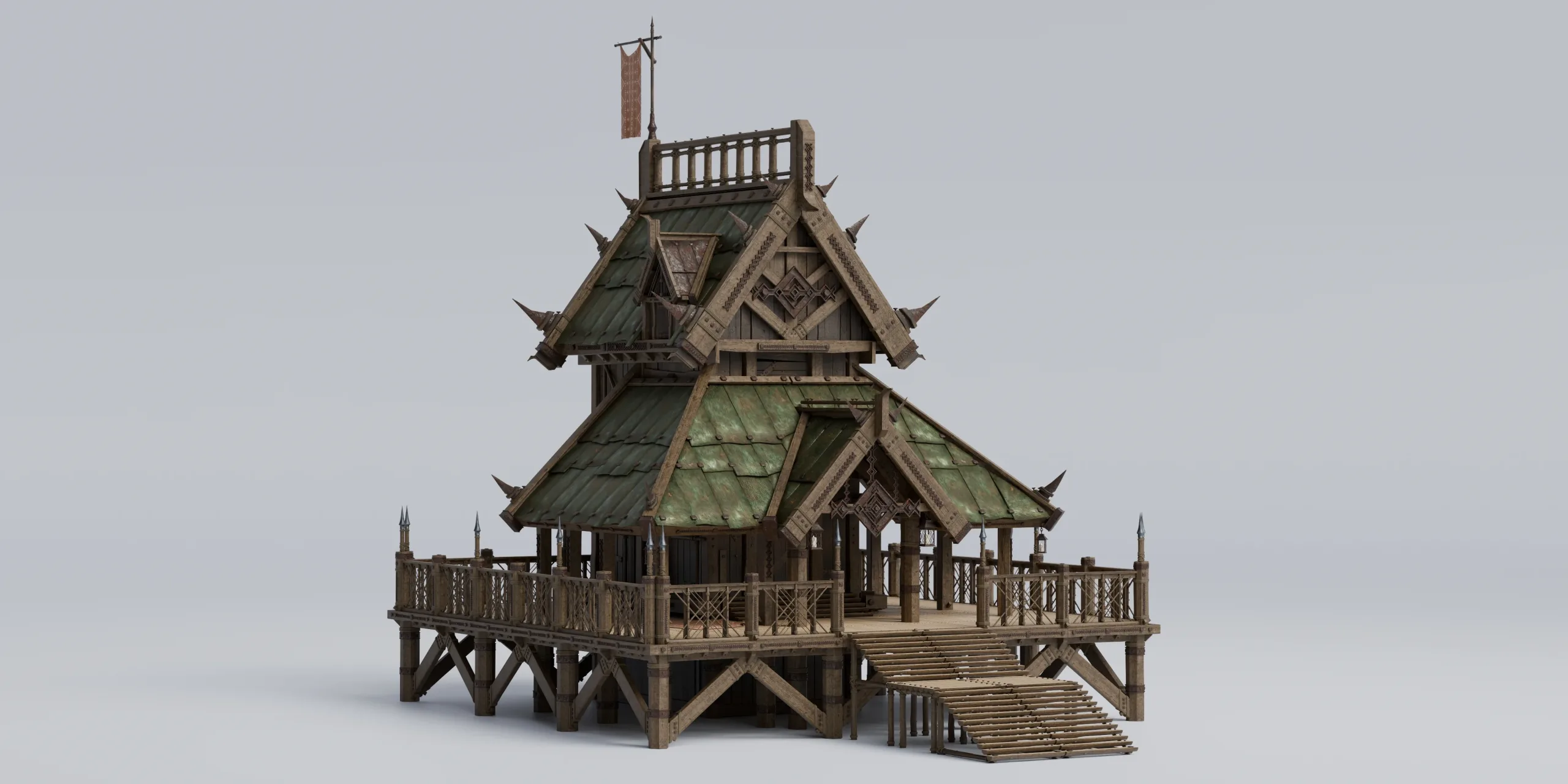 Outpost - Medieval Military Buildings And Environment 3D Asset Kitbash Pack Blender