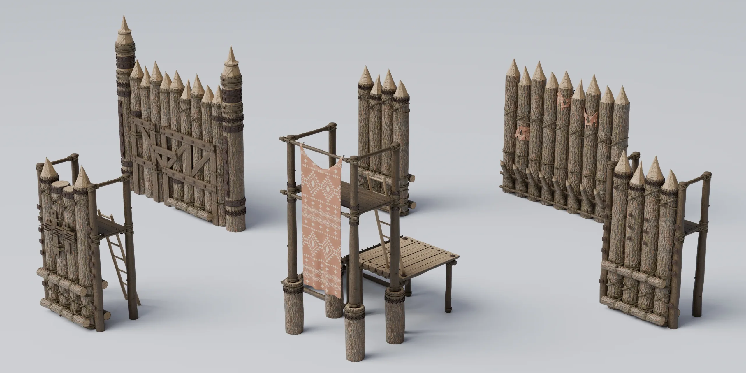 Outpost - Medieval Military Buildings And Environment 3D Asset Kitbash Pack Blender