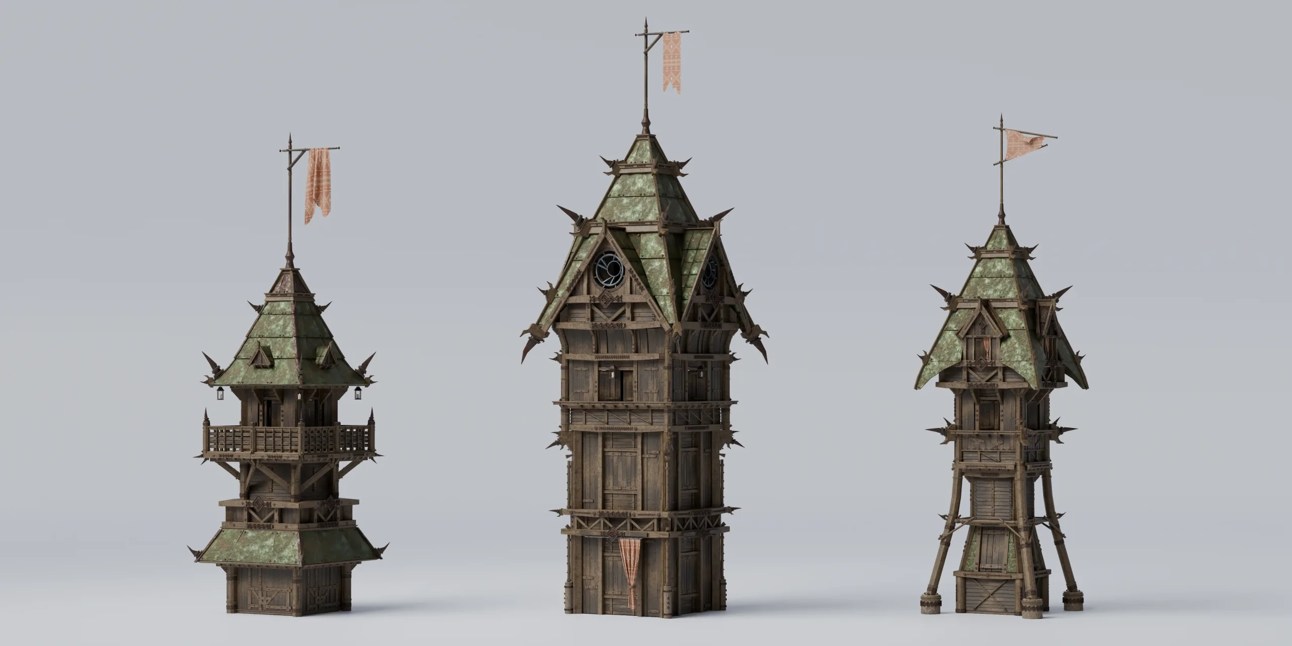 Outpost - Medieval Military Buildings And Environment 3D Asset Kitbash Pack Blender