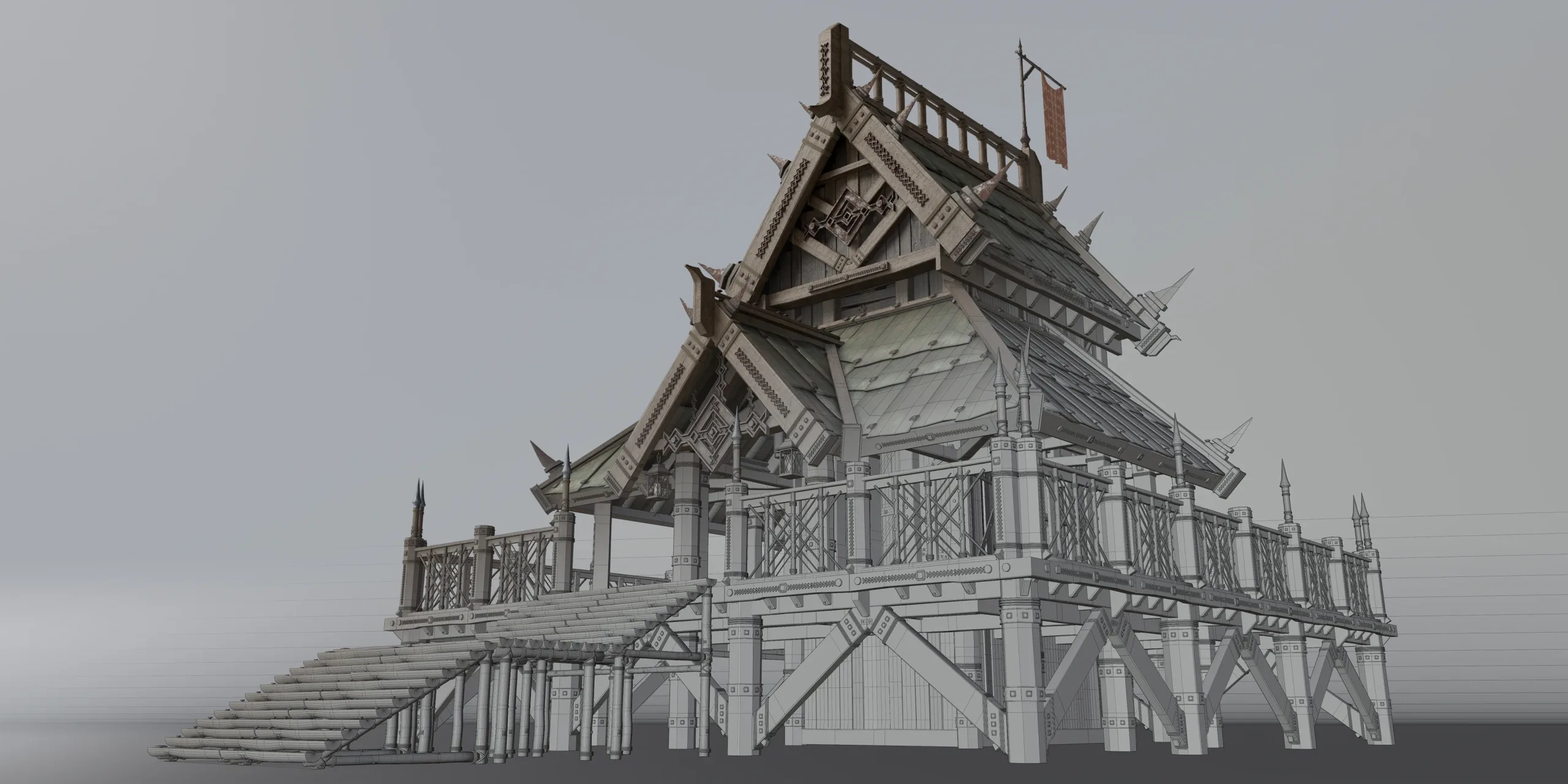 Outpost - Medieval Military Buildings And Environment 3D Asset Kitbash Pack Blender