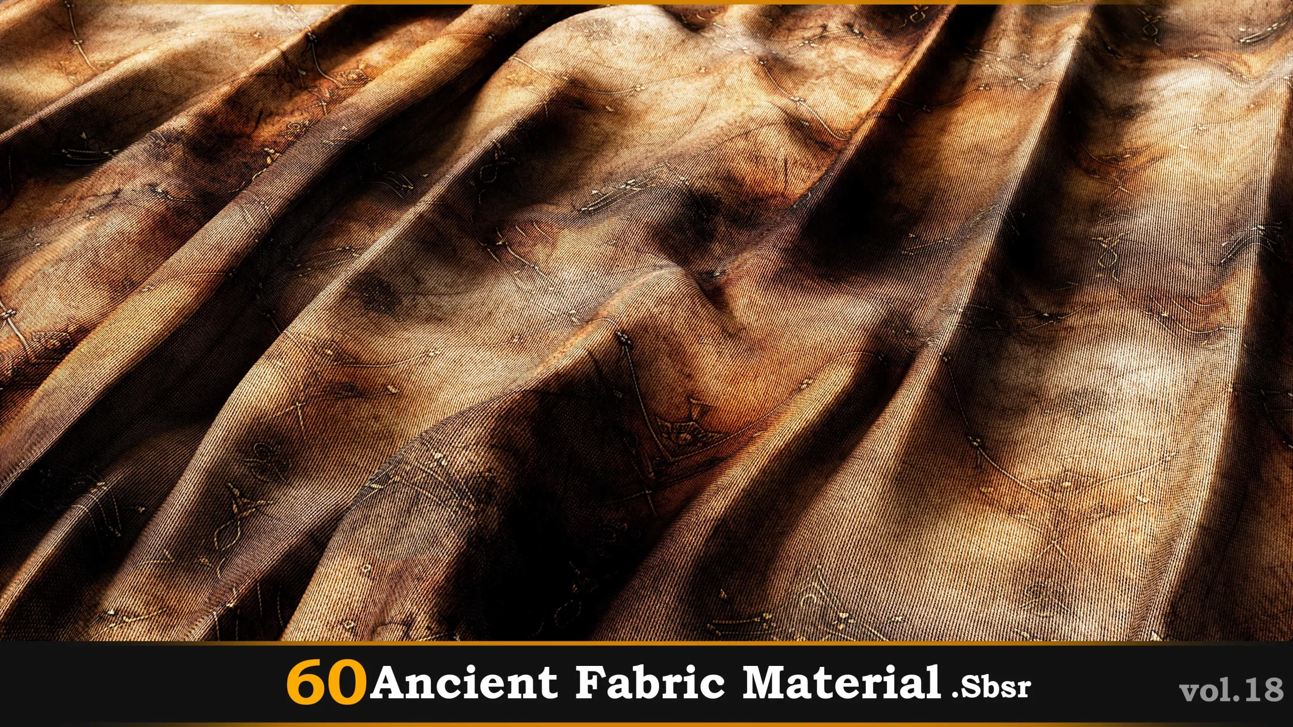 60 Ancient Fabric Material_Sbsar Vol.18