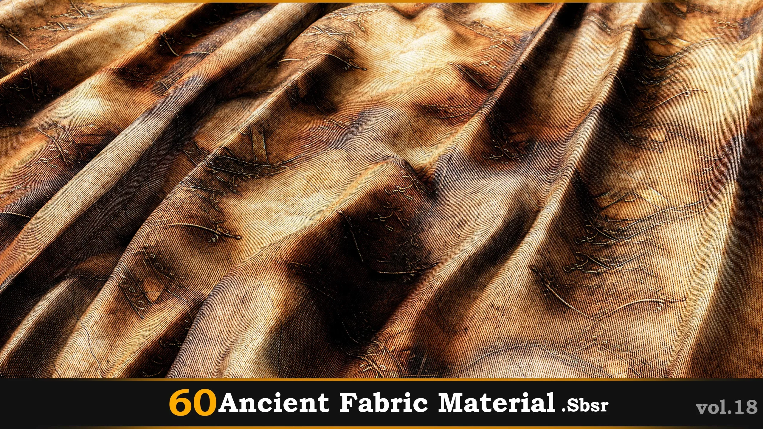 60 Ancient Fabric Material_Sbsar Vol.18