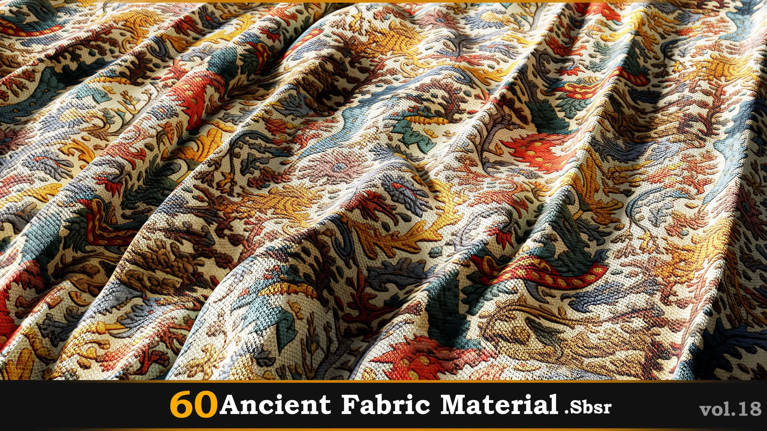 60 Ancient Fabric Material_Sbsar Vol.18