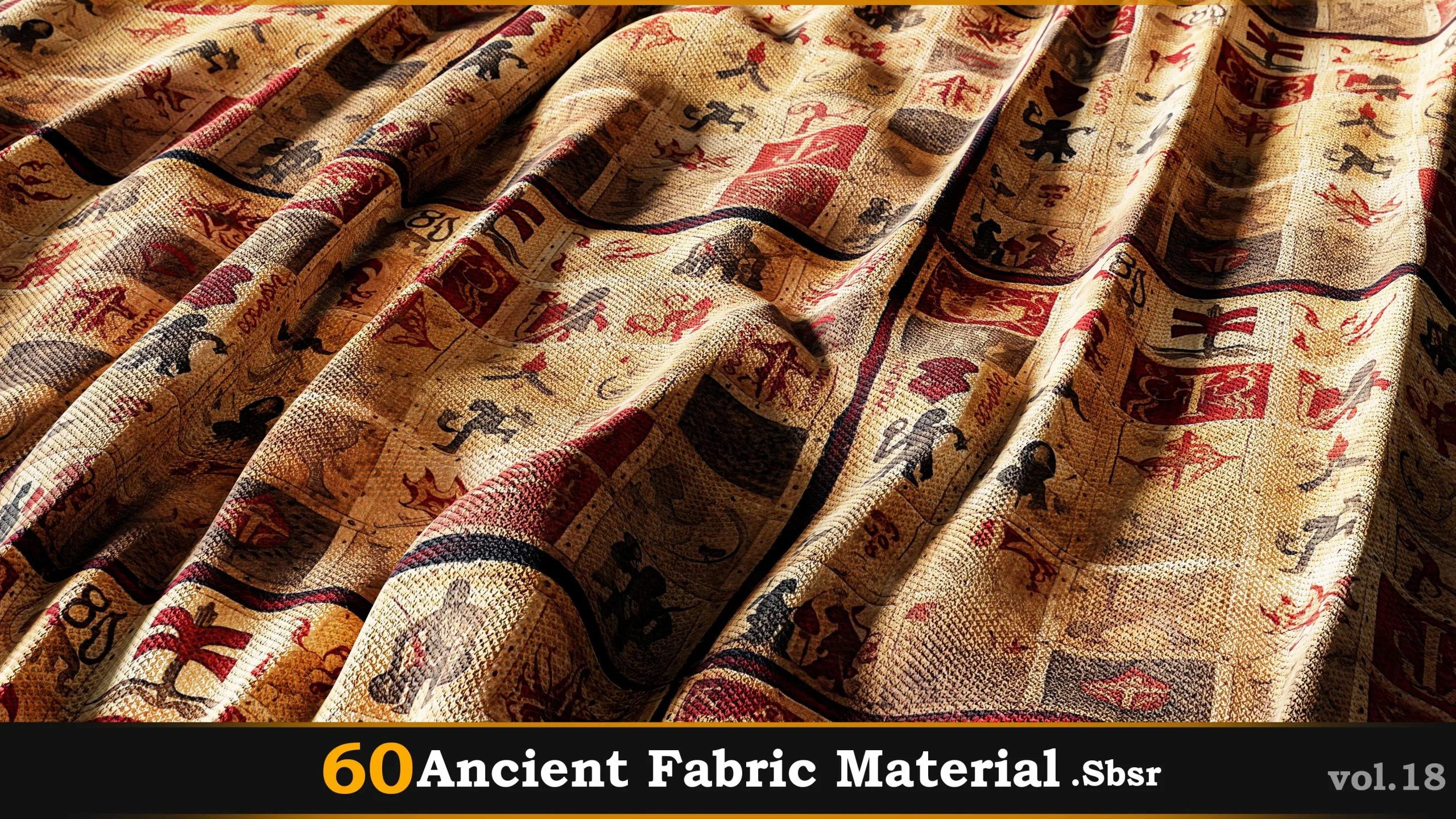 60 Ancient Fabric Material_Sbsar Vol.18