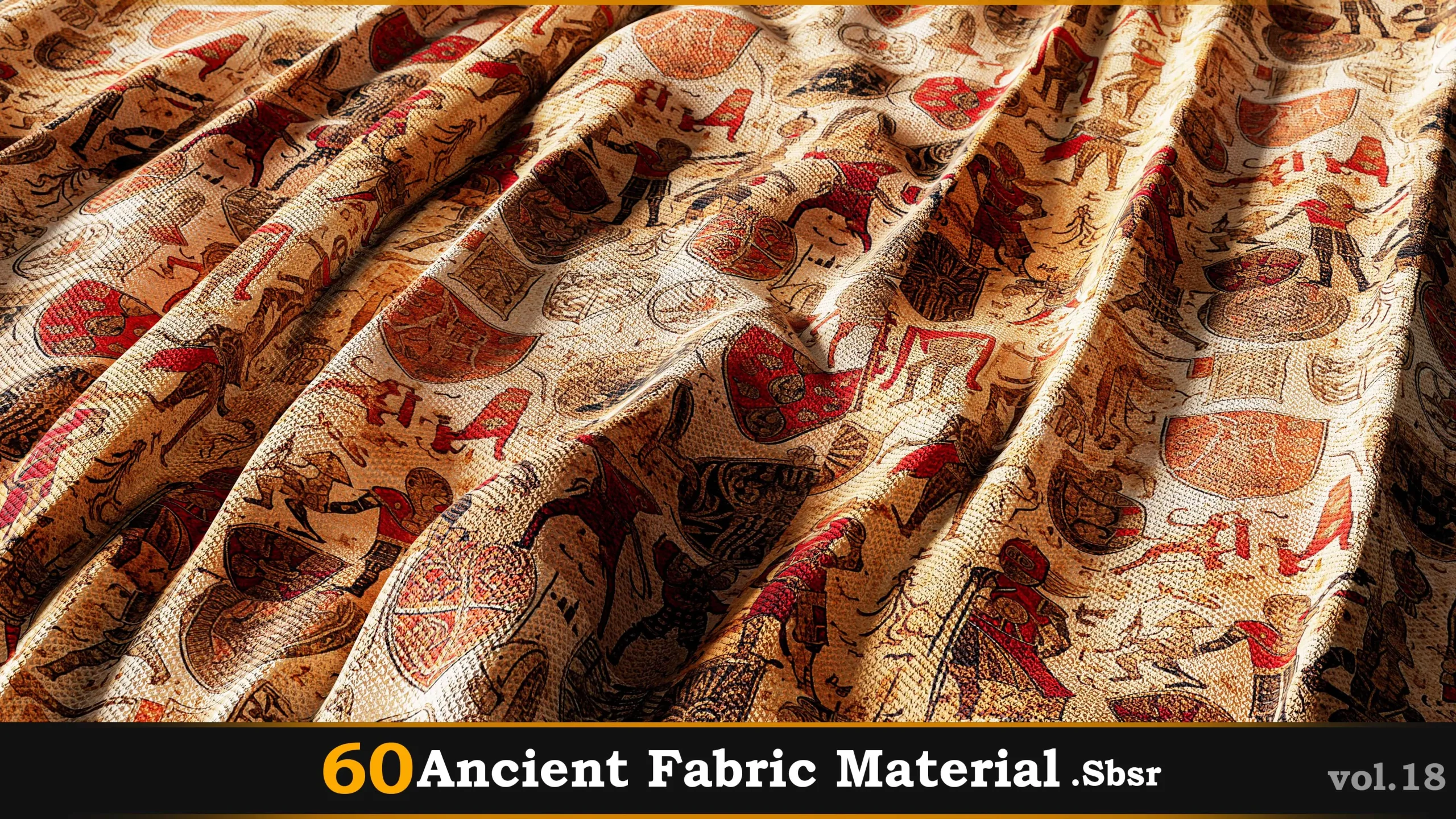 60 Ancient Fabric Material_Sbsar Vol.18