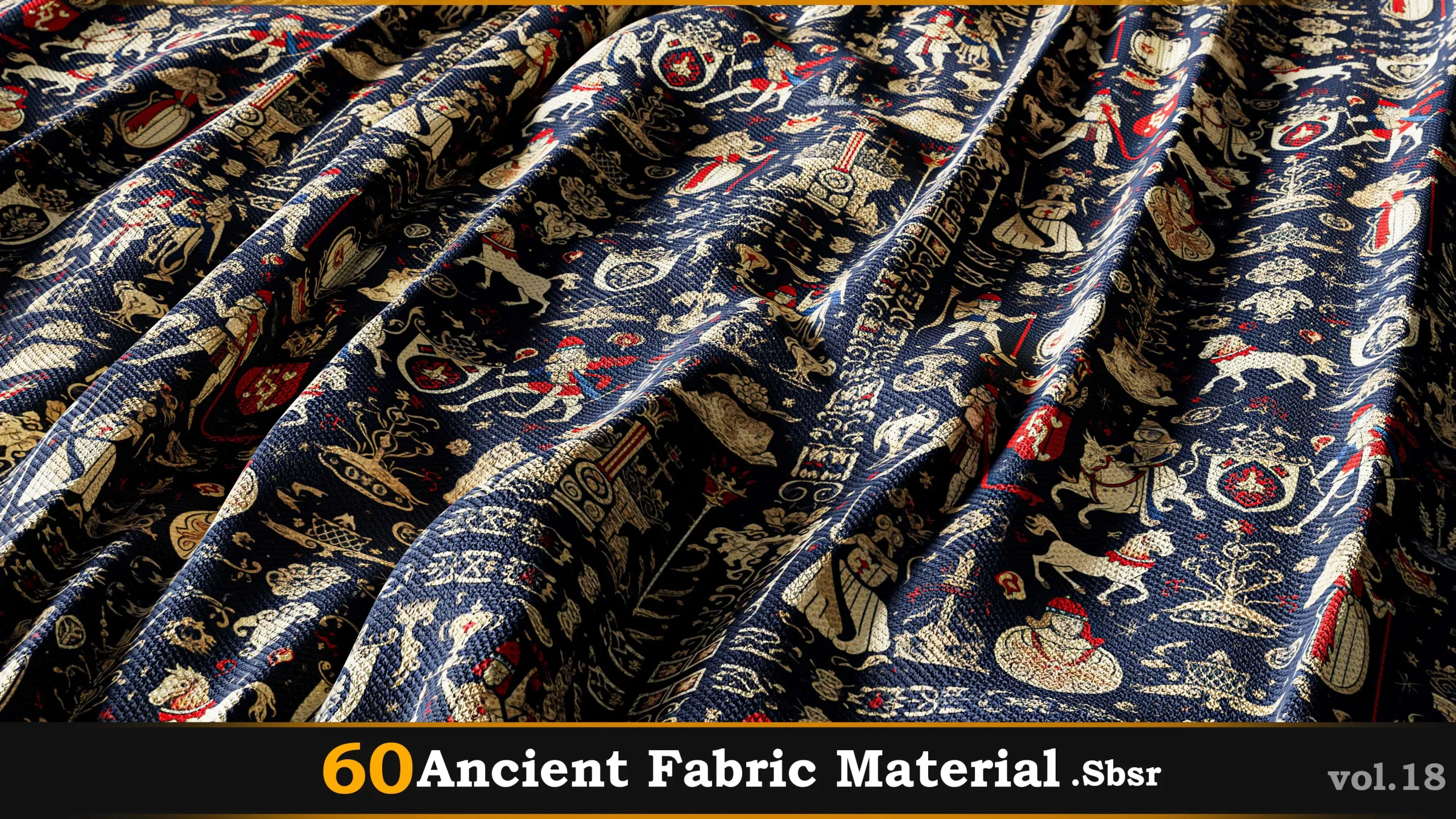 60 Ancient Fabric Material_Sbsar Vol.18